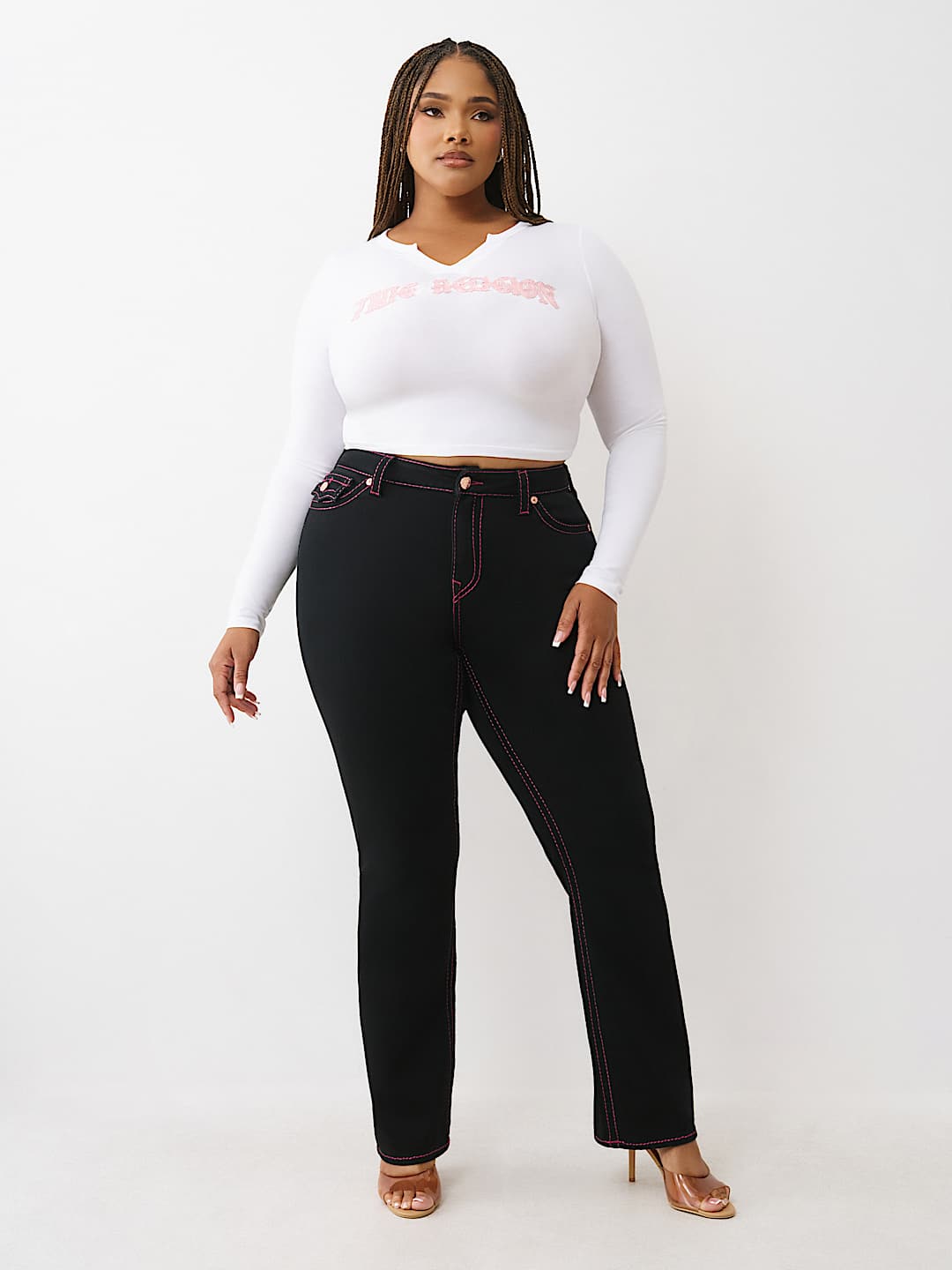 JEAN DROIT MI-TAILLE LUREX BILLIE BIG&nbsp;T TAILLE PLUS