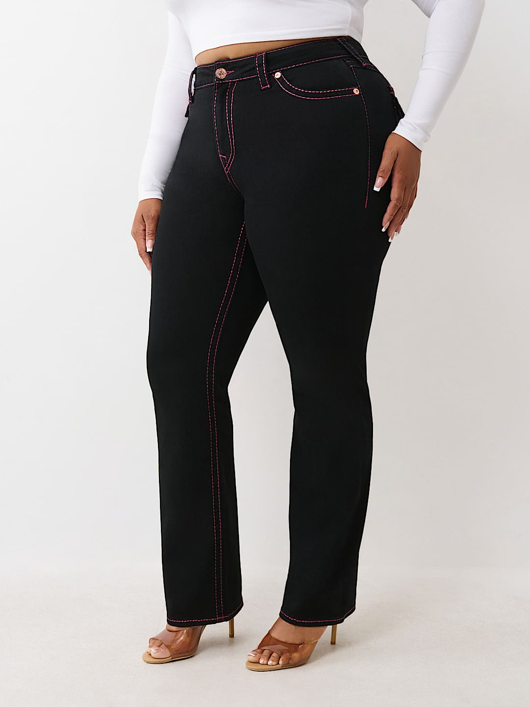 JEAN DROIT MI-TAILLE LUREX BILLIE BIG&nbsp;T TAILLE PLUS