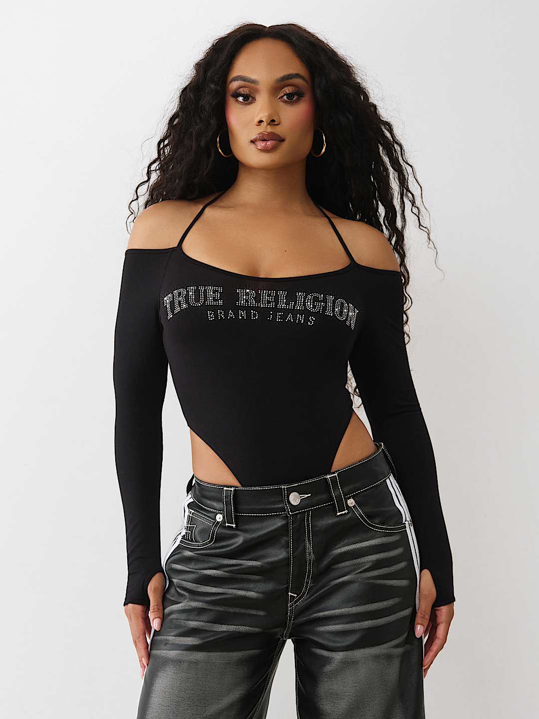 BODY CON ESPALDA DESCUBIERTA, MANGA LARGA Y CRISTALES, image 2