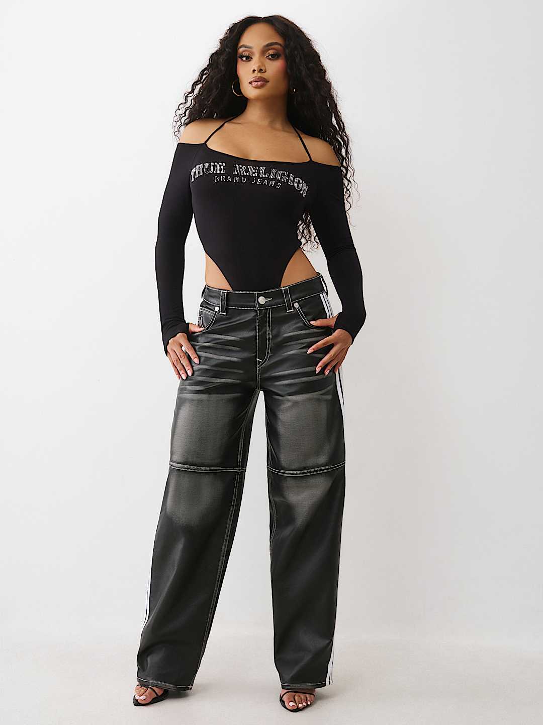 BODY CON ESPALDA DESCUBIERTA, MANGA LARGA Y CRISTALES, image 3