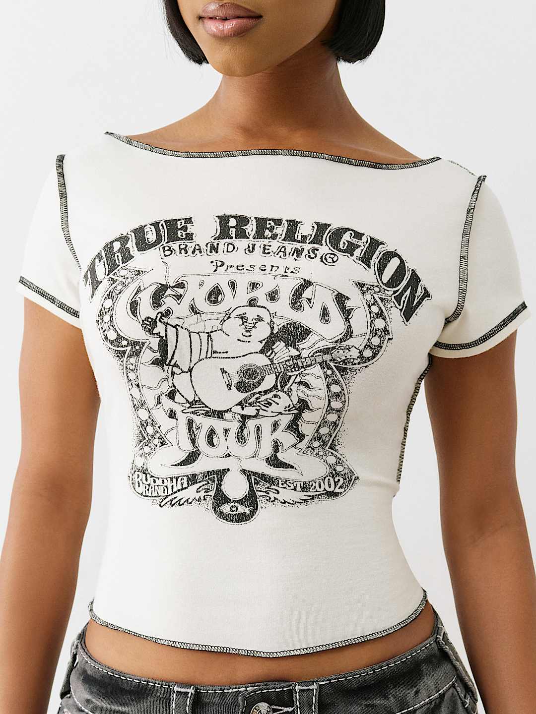 BOAT NECK VINTAGE BUDDHA TEE