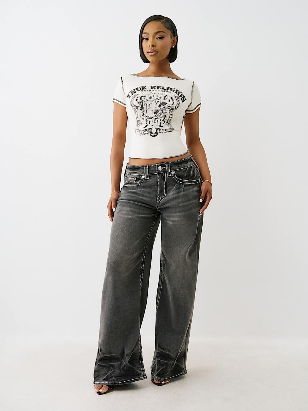 BOAT NECK VINTAGE BUDDHA TEE