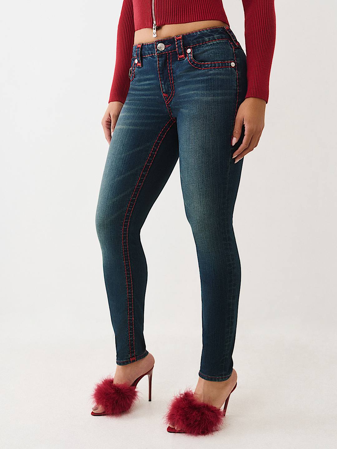 JENNIE MID RISE LUREX SUPER T CURVY SKINNY JEAN, image 4
