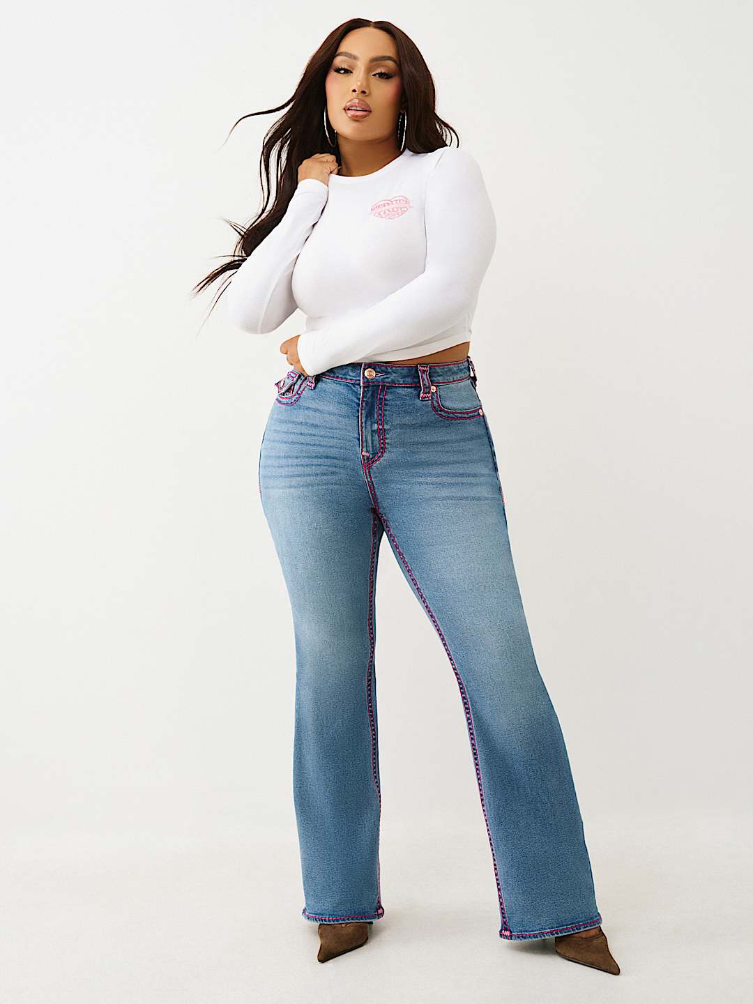 PLUS BECCA MID RISE SUPER T BOOTCUT JEAN, image 3