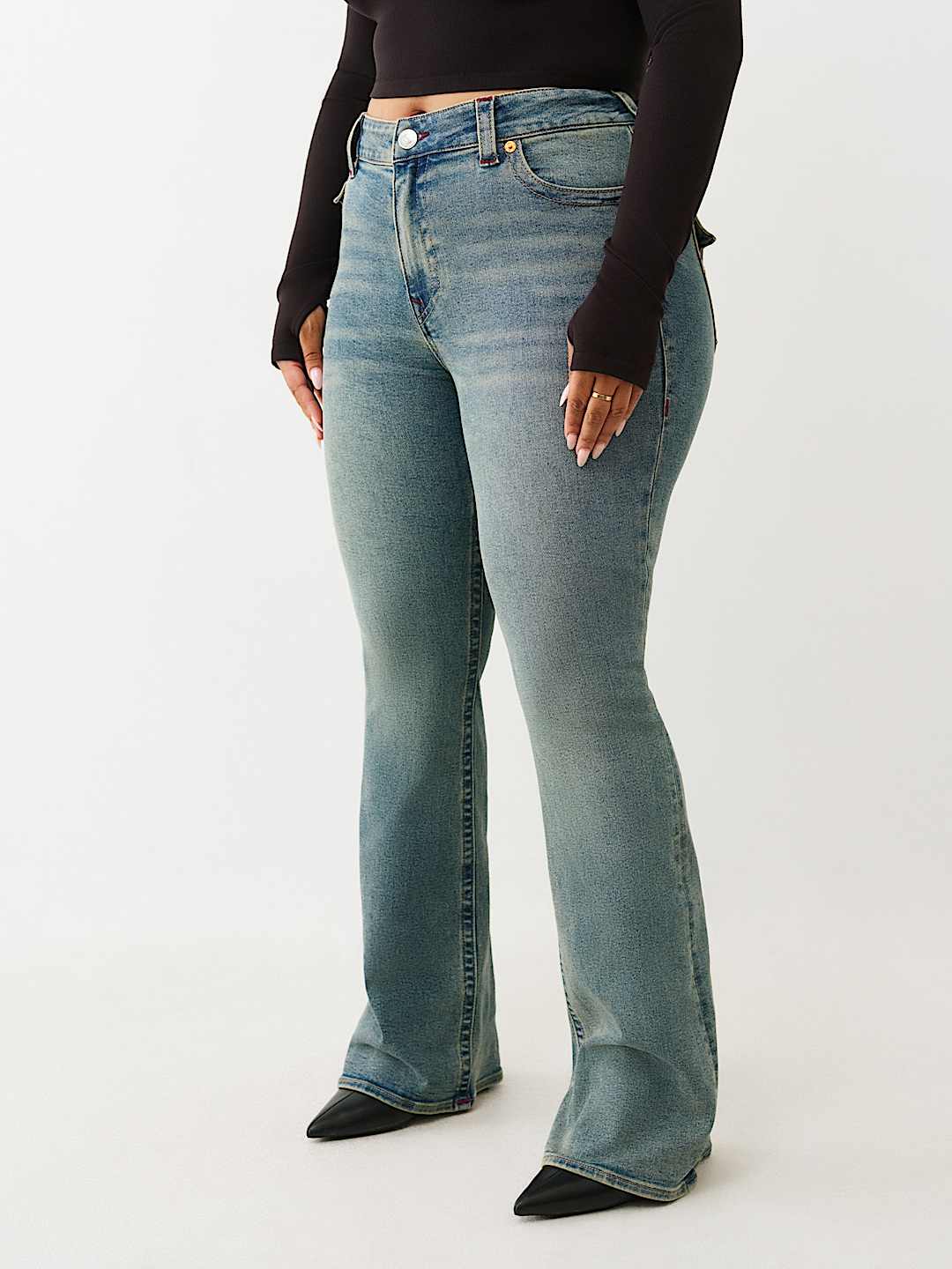 PLUS BECCA MID RISE FLAP BOOTCUT JEAN, image 4
