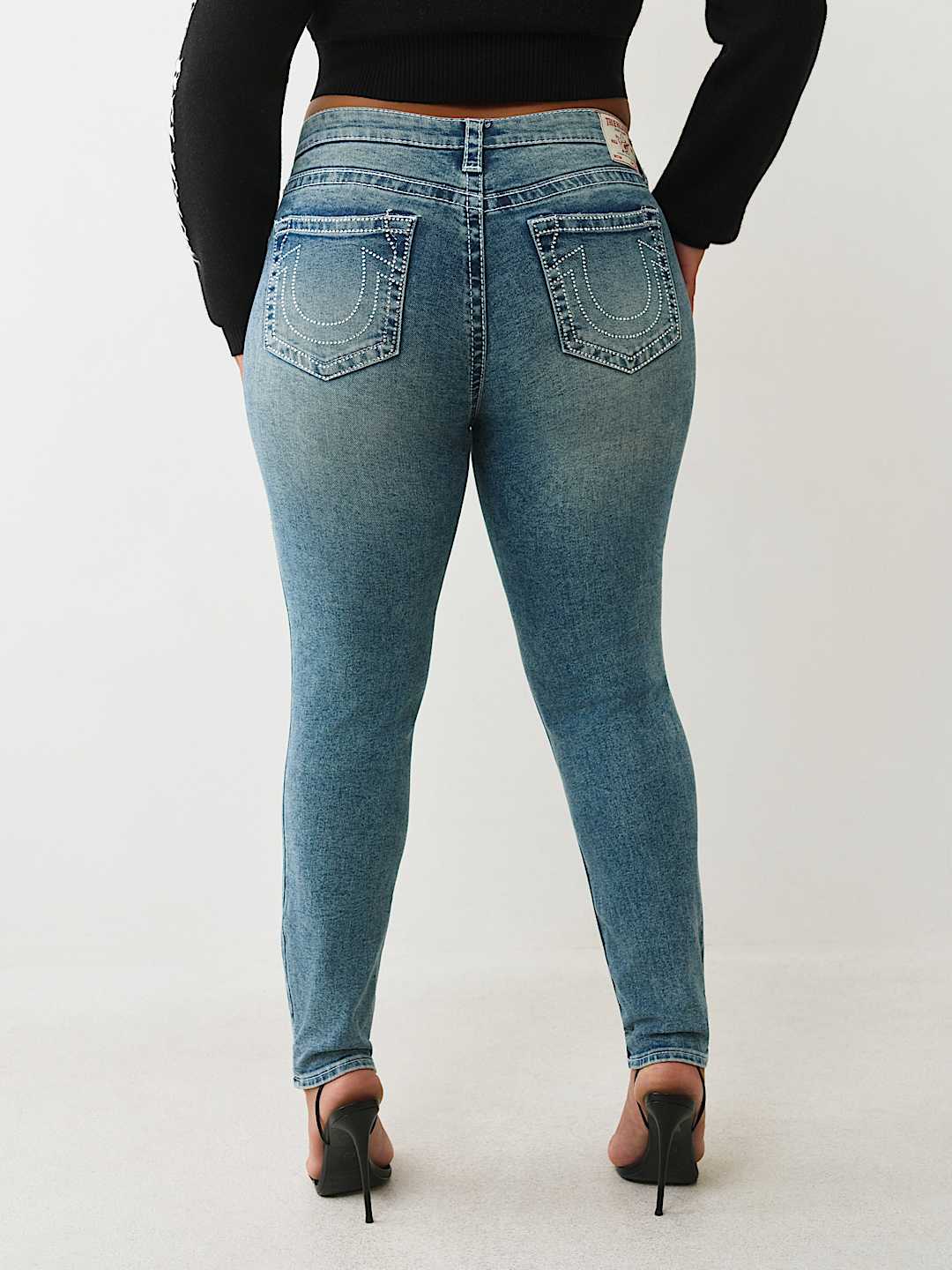 PLUS JENNIE MID RISE CRYSTAL BIG T CURVY SKINNY JEAN, image 4