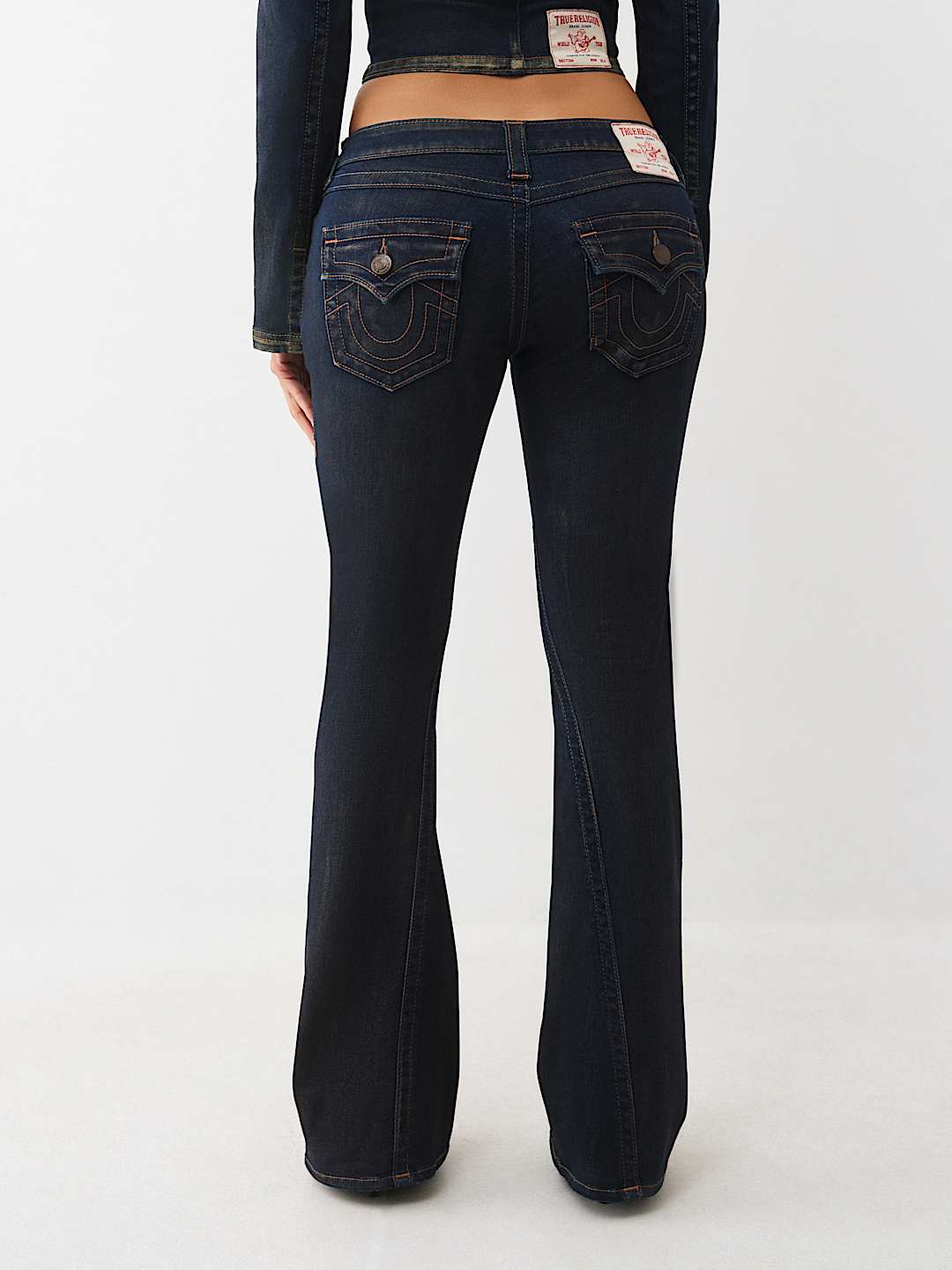 JOEY LOW RISE FOIL FLARE JEAN - DARK WASH W/ FOIL | True Religion