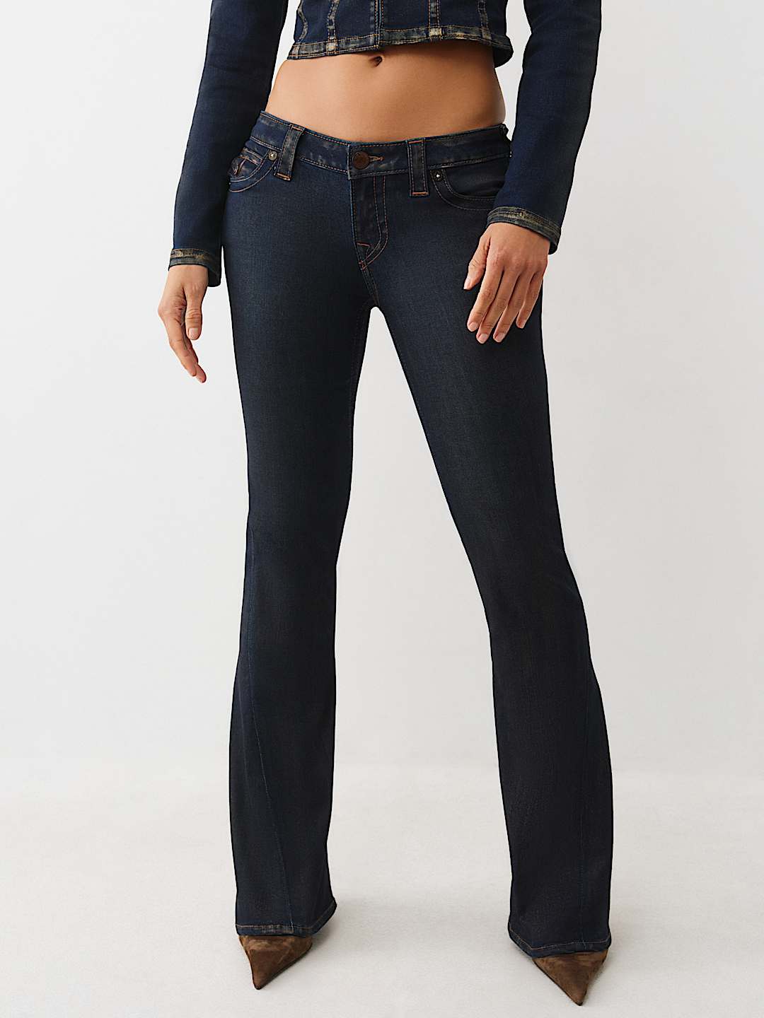 JOEY LOW RISE FOIL FLARE JEAN, image 1