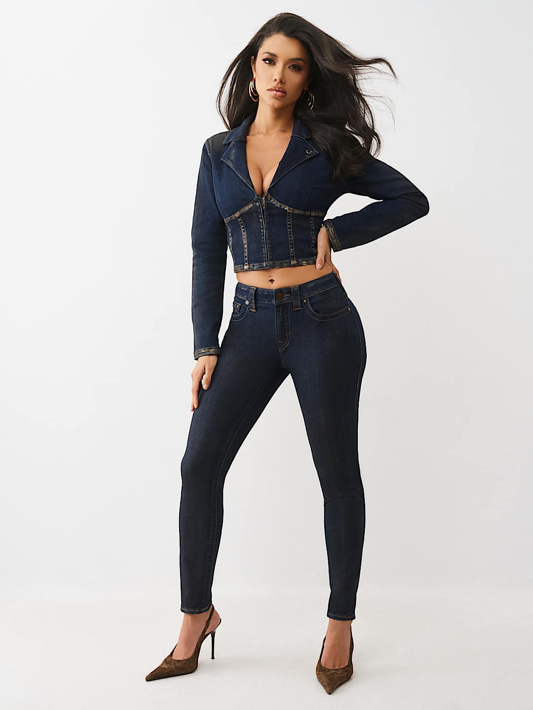 JENNIE MID RISE  METALLIC CURVY SKINNY JEAN, image 3