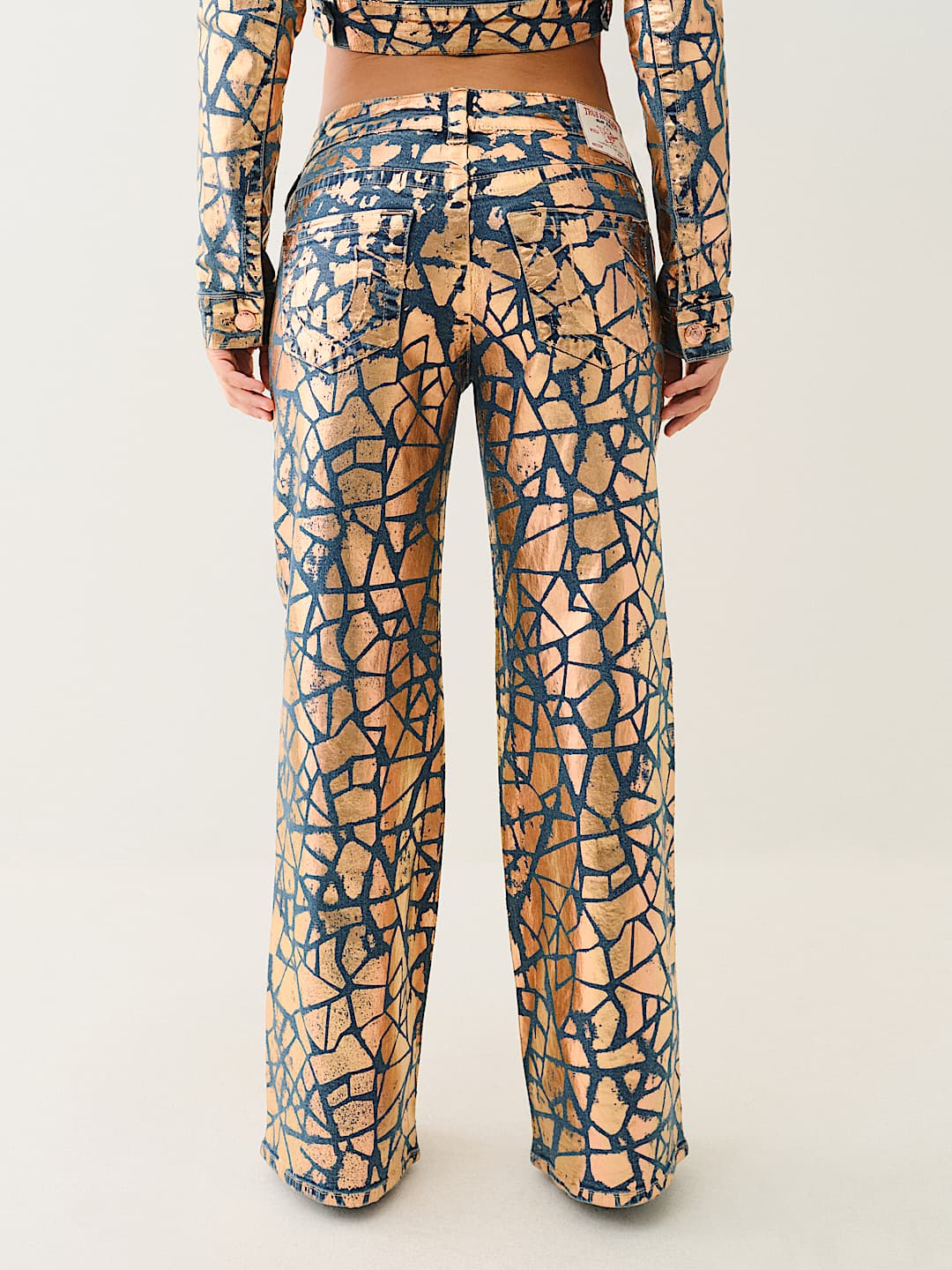 BOBBI CRACKED FOIL BAGGY JEAN