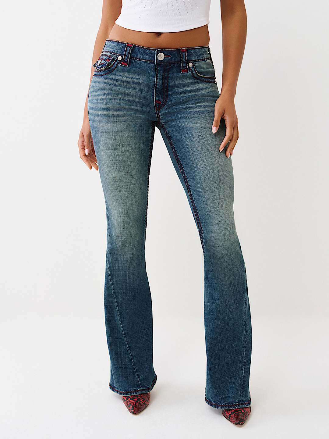 JOEY MID RISE SUPER T FLARE JEAN, image 2