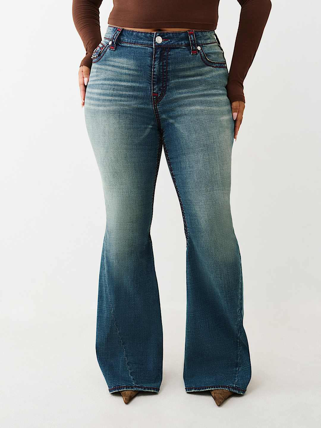 PLUS JOEY MID RISE SUPER T FLARE JEAN, image 2
