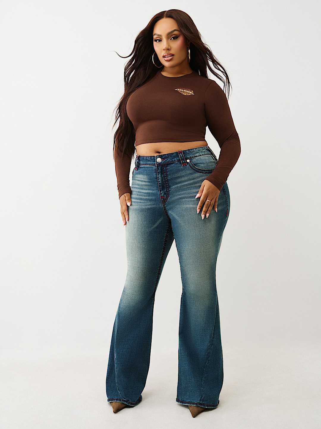 PLUS JOEY MID RISE SUPER T FLARE JEAN, image 3