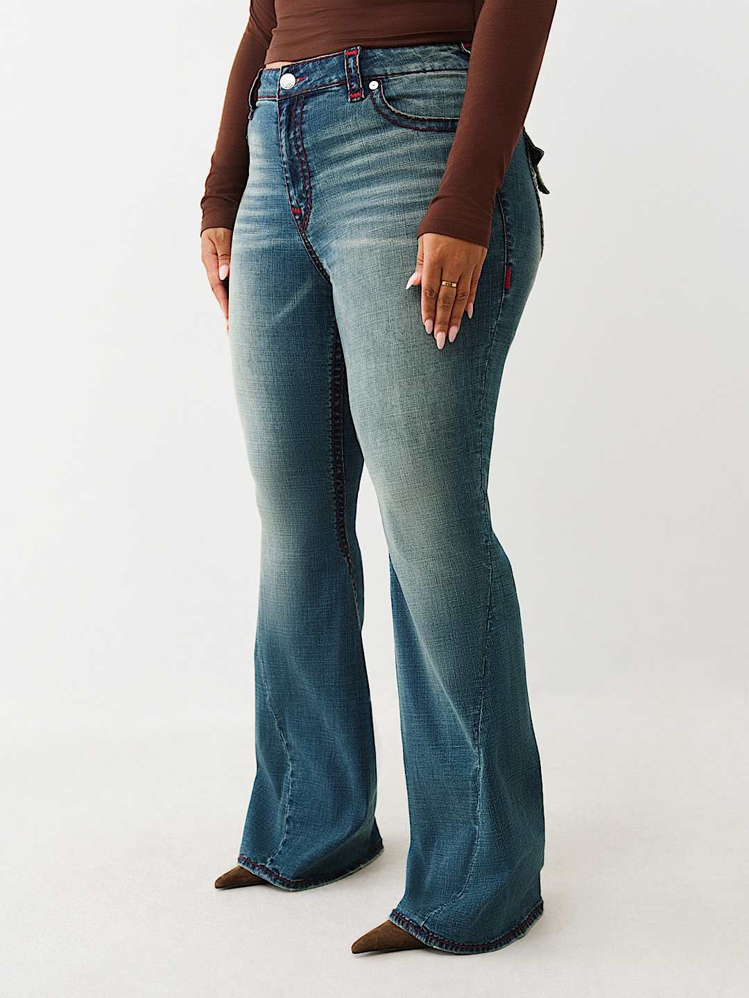 PLUS JOEY MID RISE SUPER T FLARE JEAN, image 4