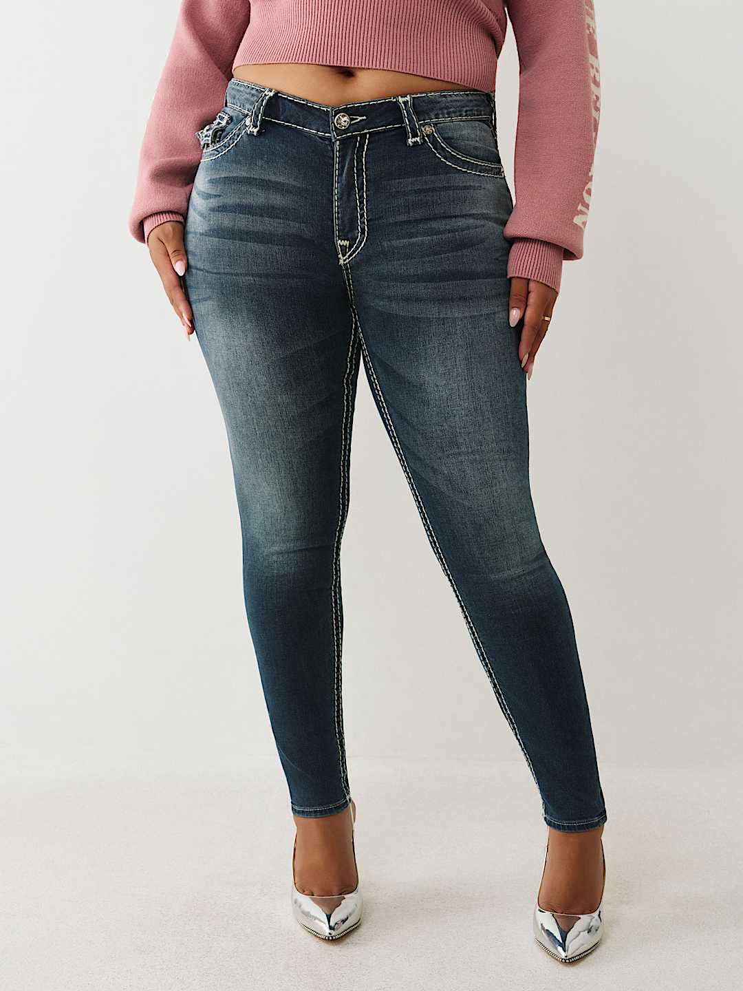PLUS JENNIE MID RISE SUPER T CURVY SKINNY JEAN, image 2