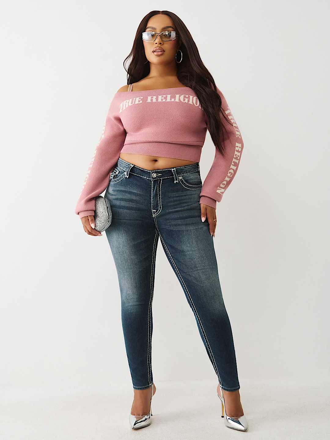 PLUS JENNIE MID RISE SUPER T CURVY SKINNY JEAN, image 3
