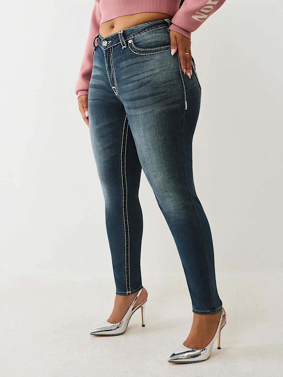PLUS JENNIE MID RISE SUPER T CURVY SKINNY JEAN, image 4