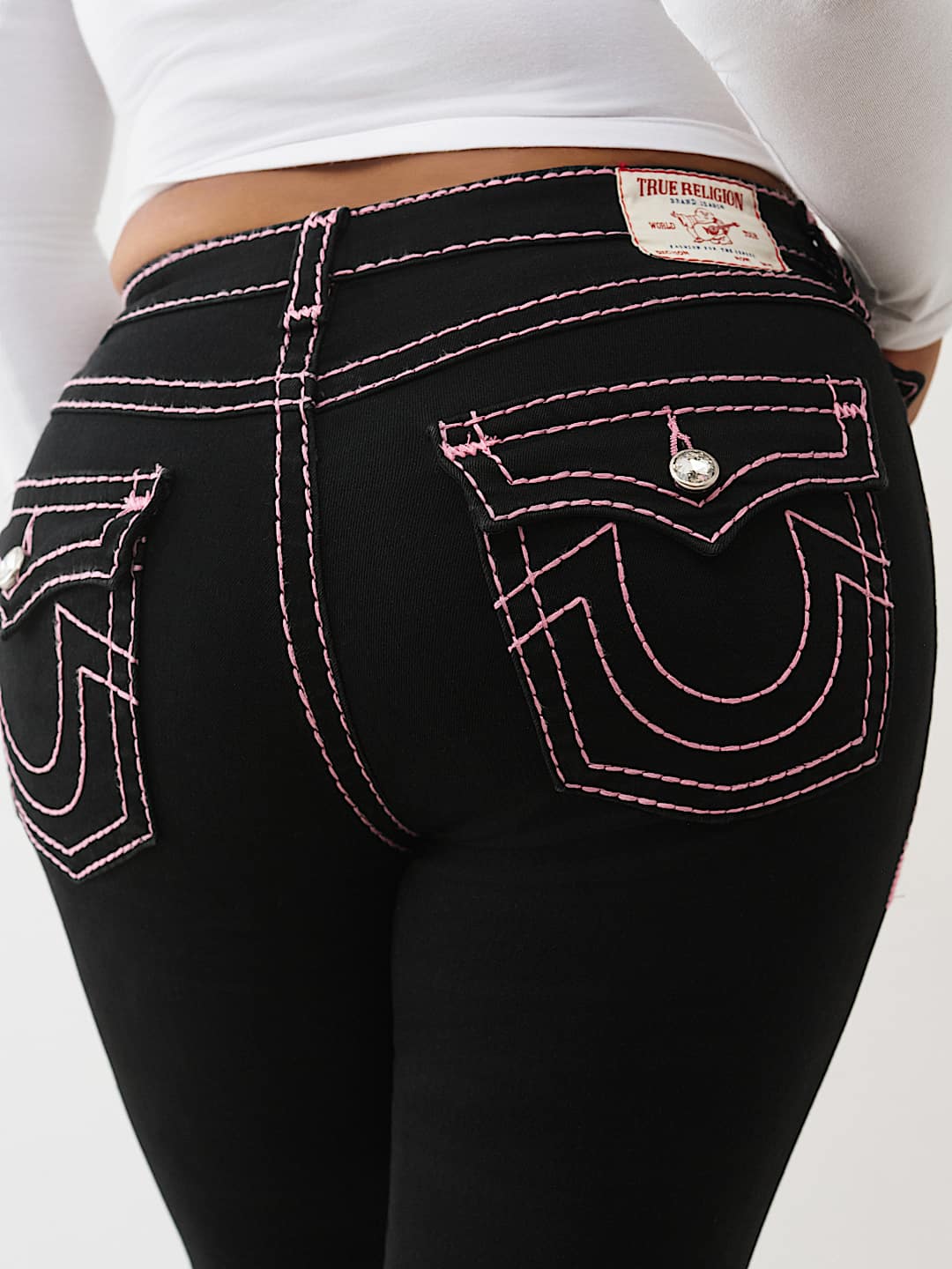 Женские джинсы True Religion Becca больших размеров клеш, черные
