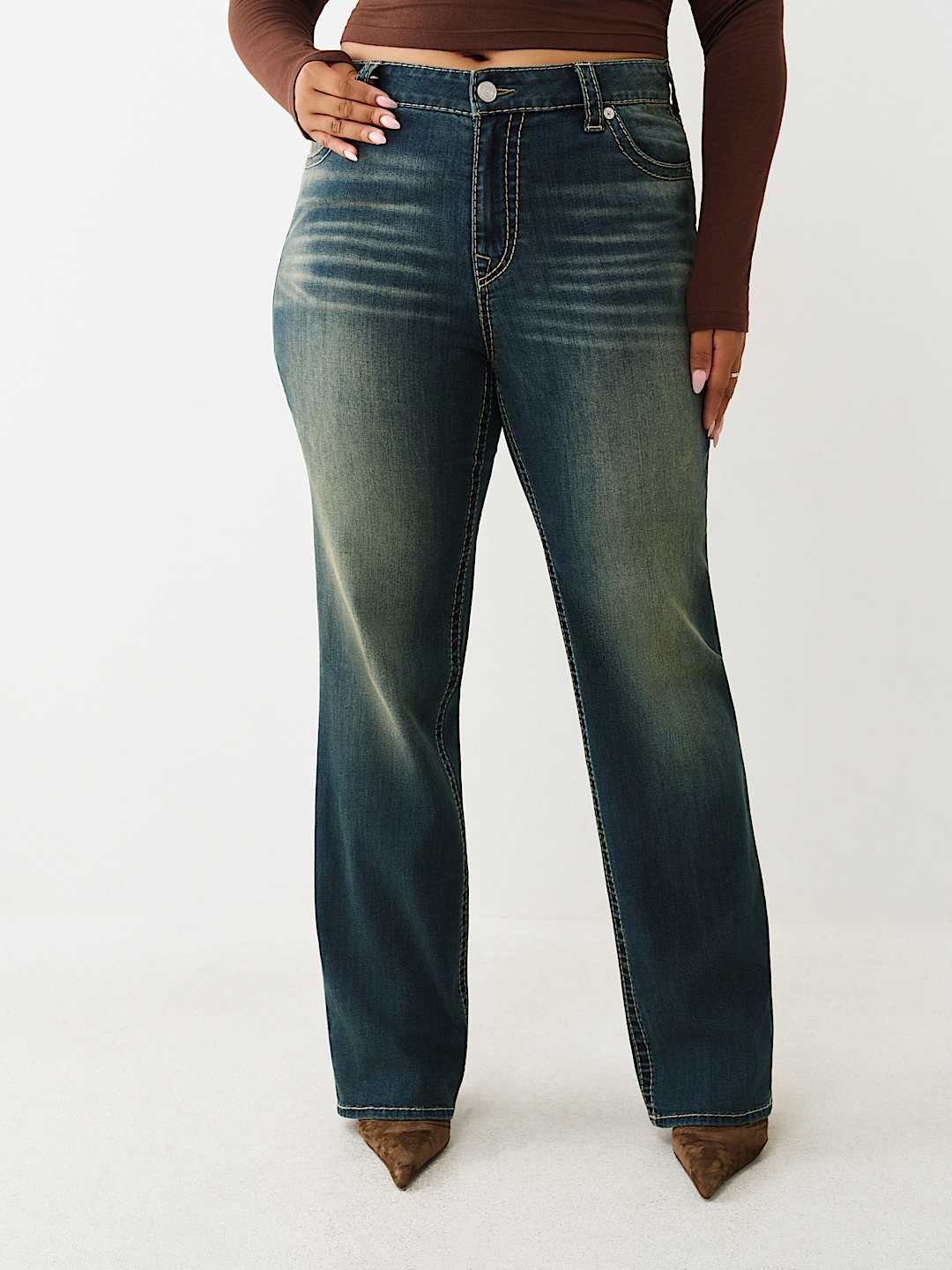 PLUS BILLIE MID RISE BIG T STRAIGHT JEAN, image 2