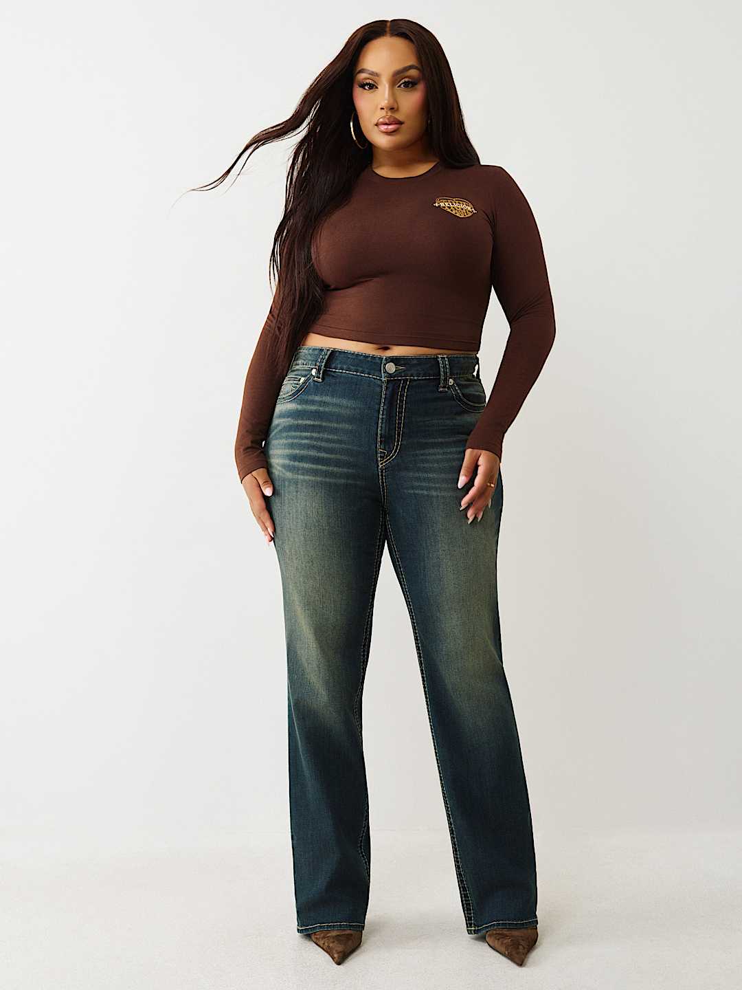 PLUS BILLIE MID RISE BIG T STRAIGHT JEAN, image 3