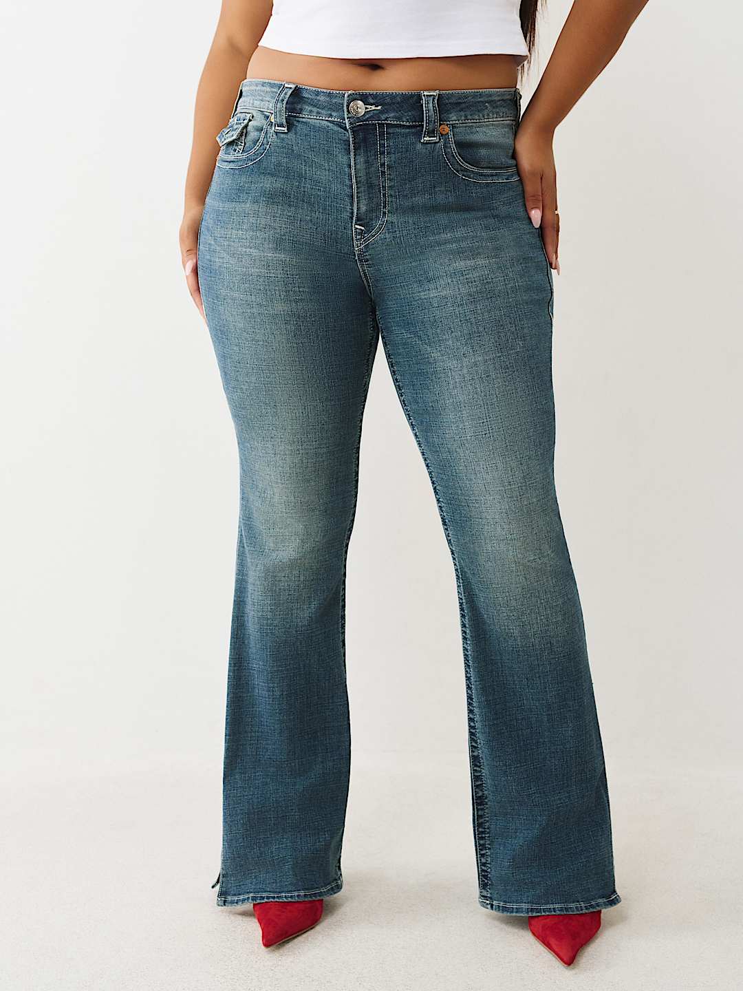 PLUS BECCA SIDE SLIT BOOTCUT JEAN, image 3
