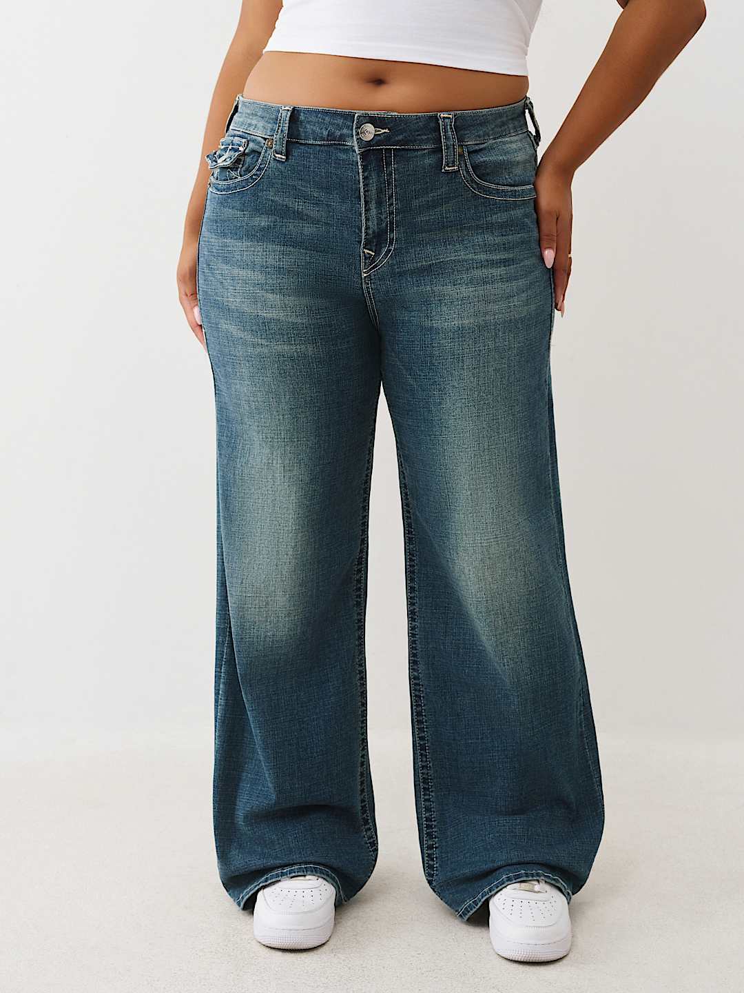 PLUS BOBBI MID RISE BAGGY JEAN, image 1