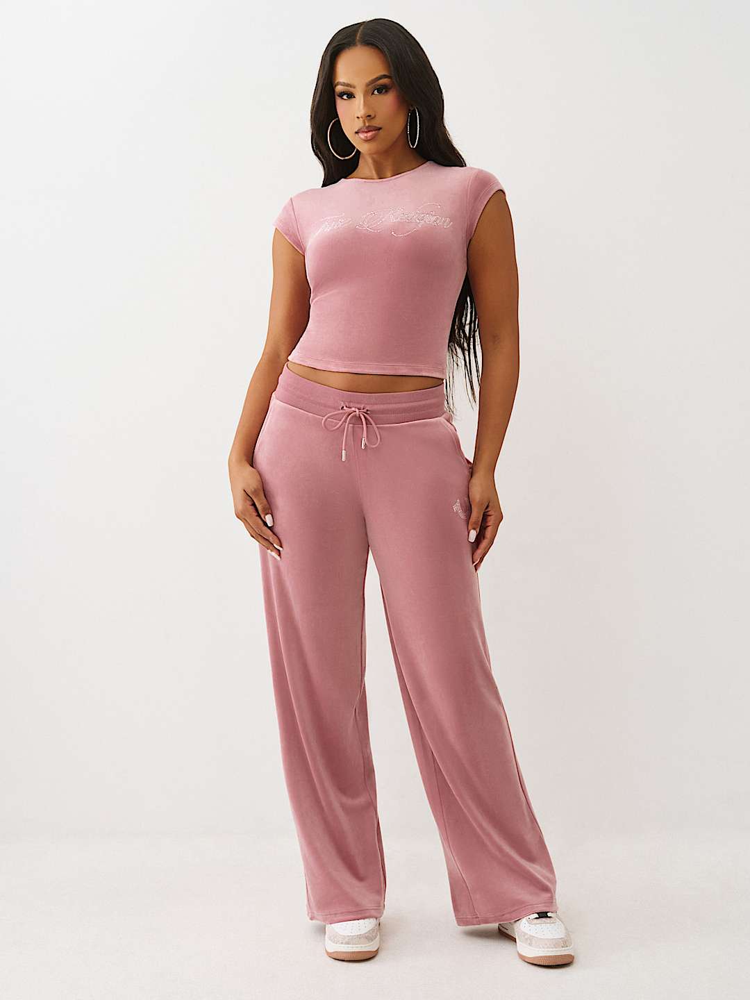 VELOUR CRYSTAL LOGO BABY TEE, image 3