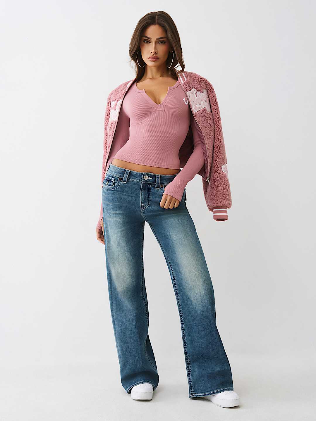 SEAMLESS V-NOTCH LONG SLEEVE TOP, image 2