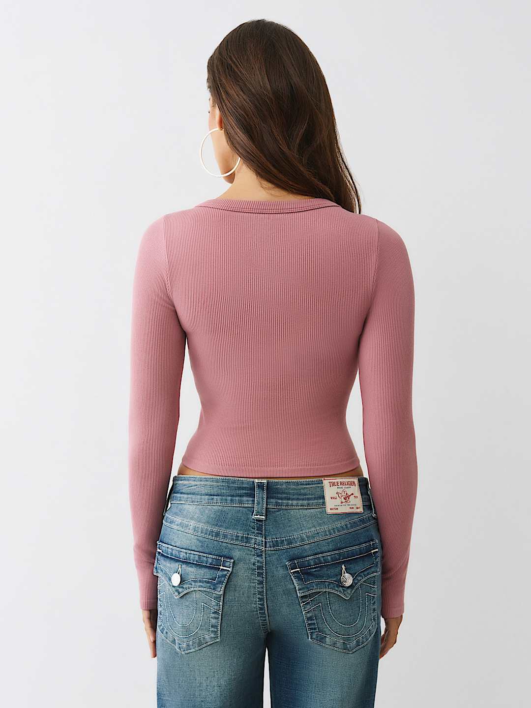 SEAMLESS V-NOTCH LONG SLEEVE TOP, image 5