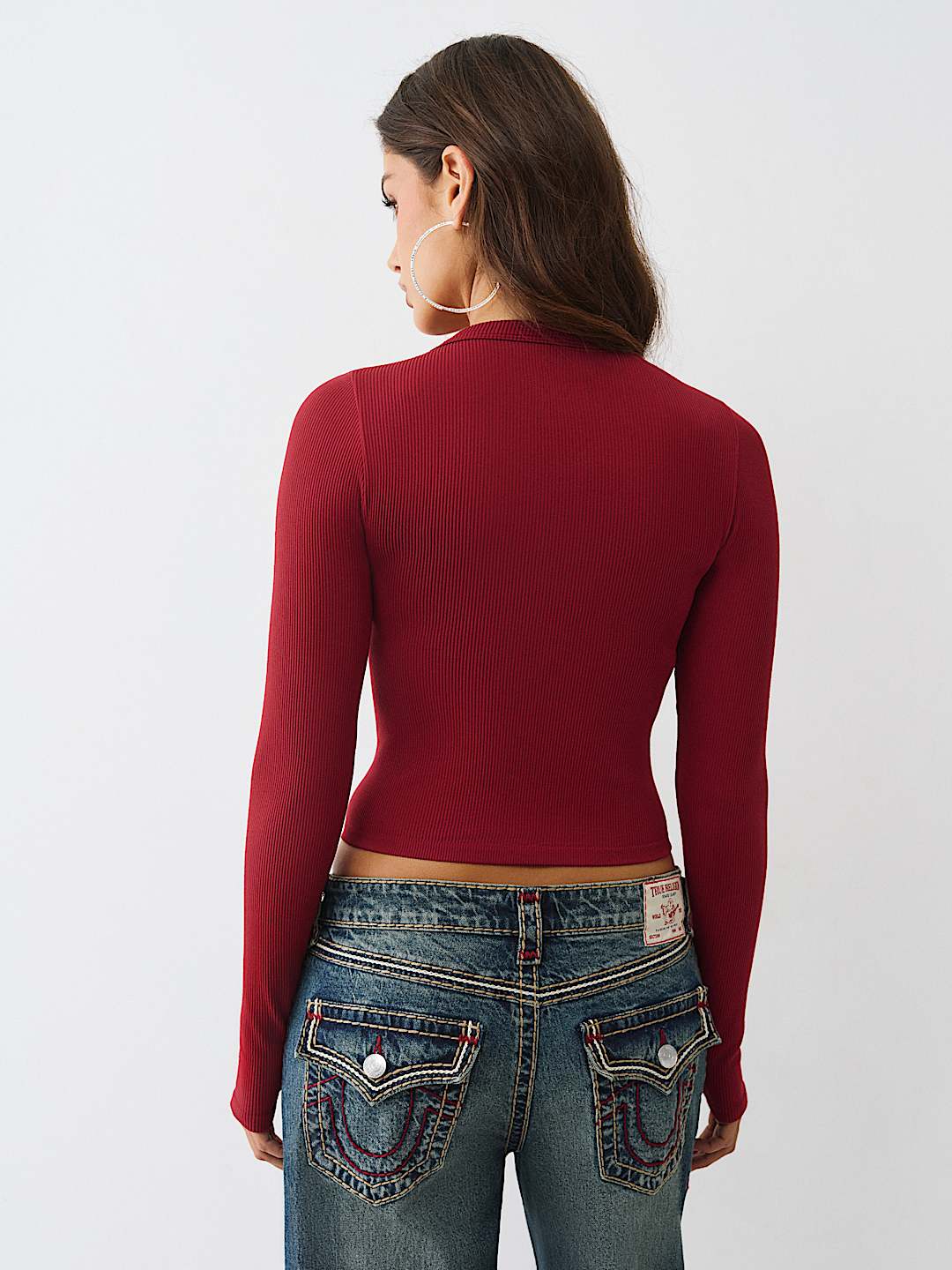 SEAMLESS V-NOTCH LONG SLEEVE TOP, image 5