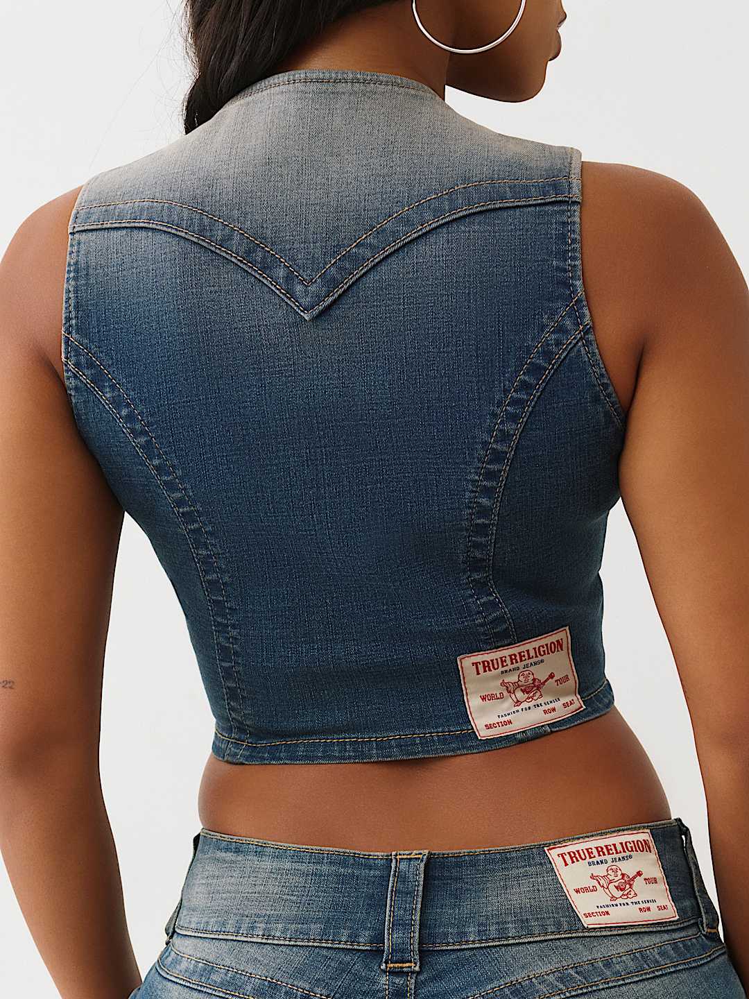 FADED DENIM VEST, image 6