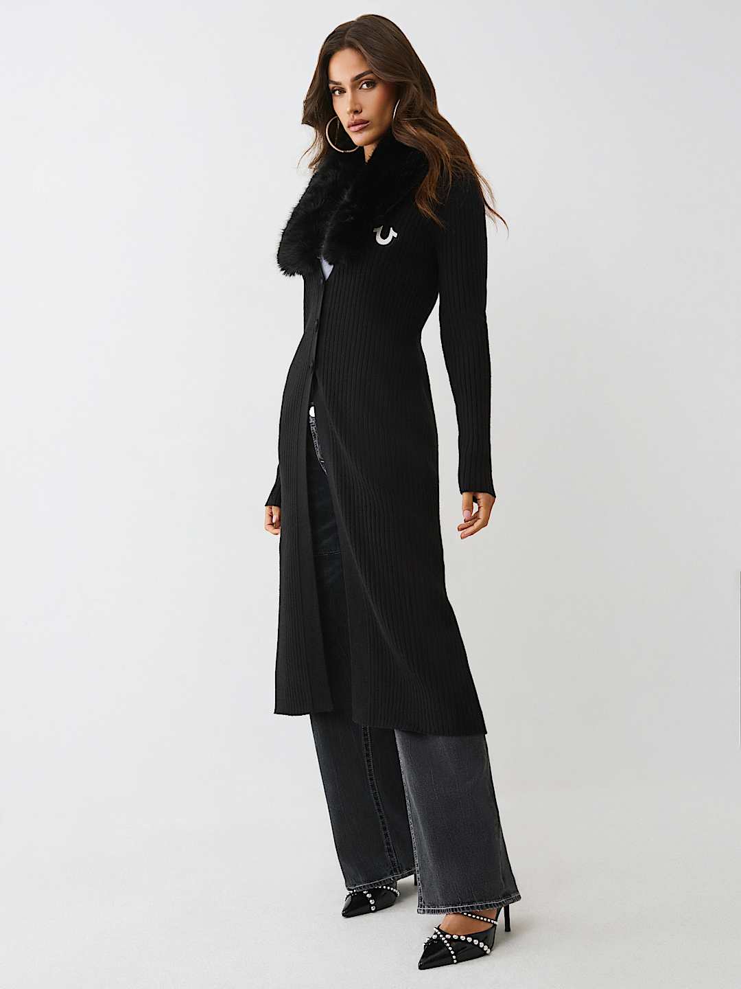 FAUX FUR DUSTER CARDIGAN, image 4