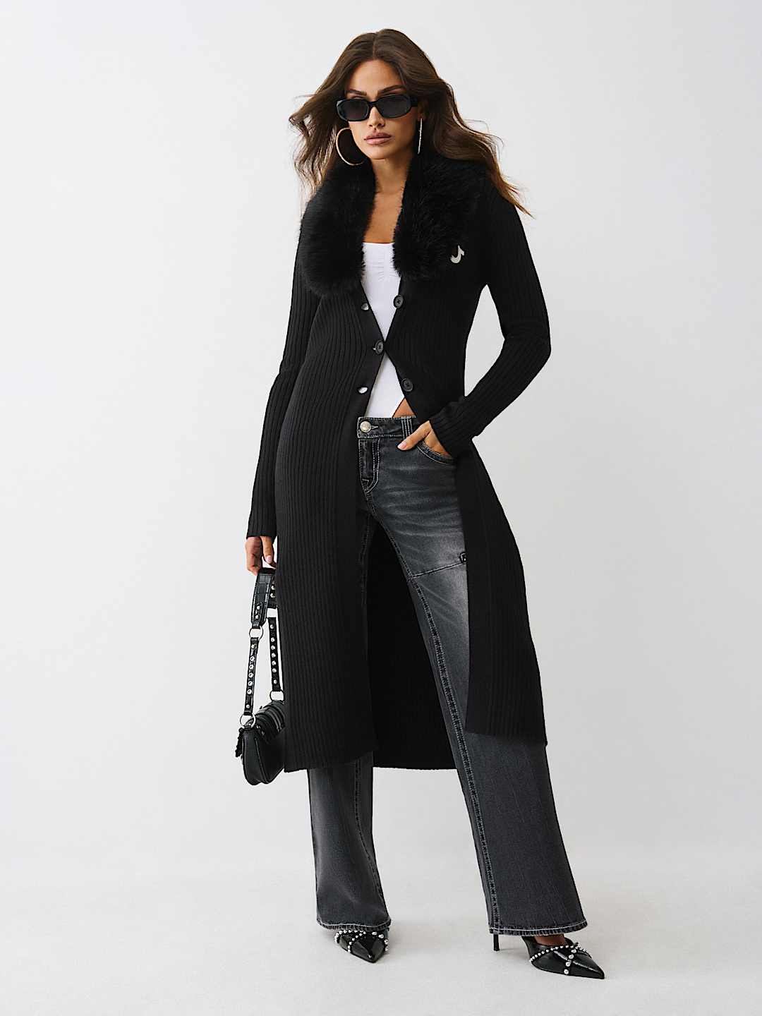 FAUX FUR DUSTER CARDIGAN, image 5