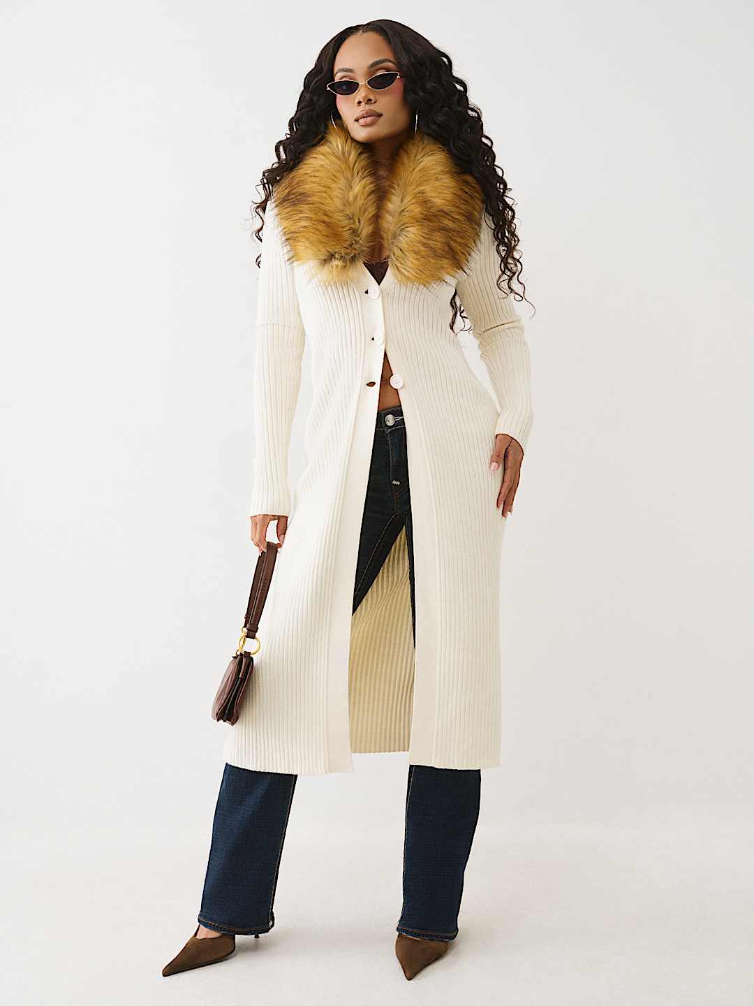 FAUX FUR DUSTER CARDIGAN, image 3