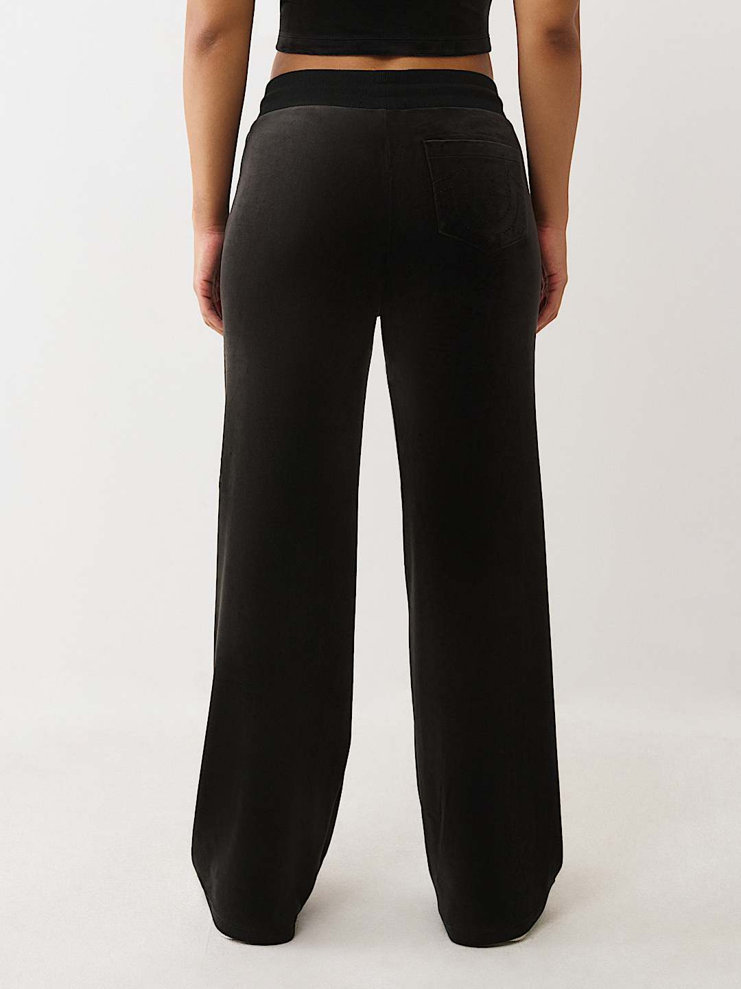 VELOUR CRYSTAL HORSESHOE STRAIGHT LEG SWEATPANT, image 4