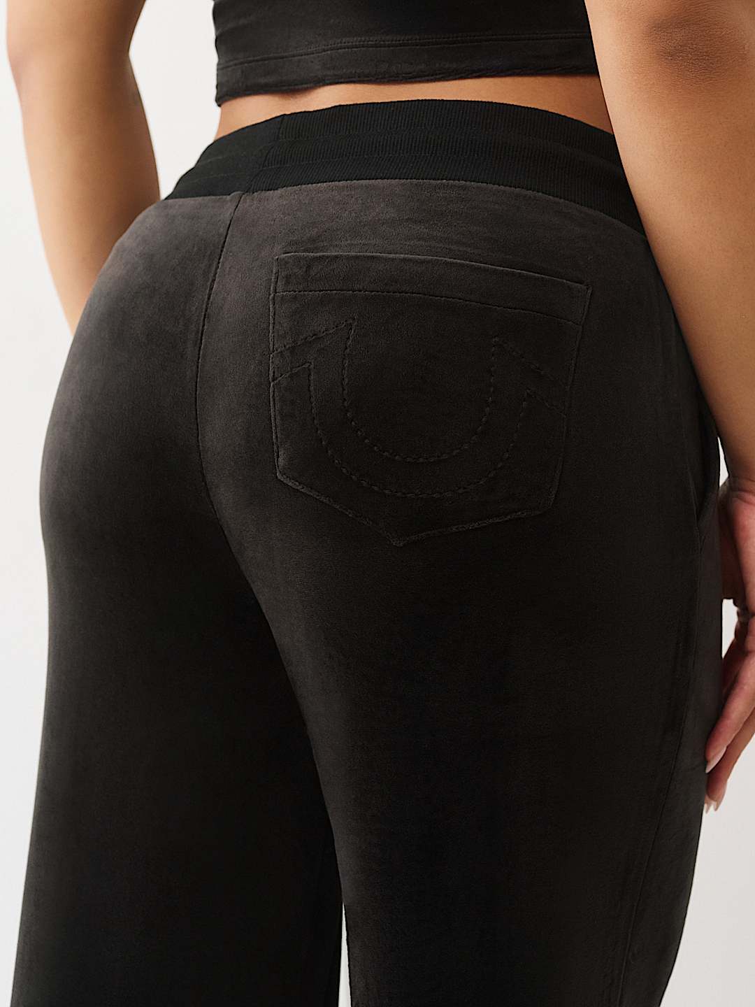 VELOUR CRYSTAL HORSESHOE STRAIGHT LEG SWEATPANT, image 6