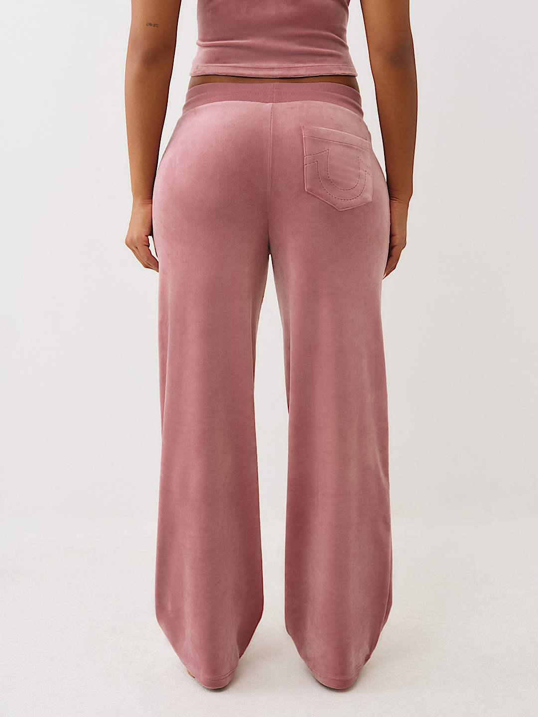 VELOUR CRYSTAL HORSESHOE STRAIGHT LEG SWEATPANT, image 6