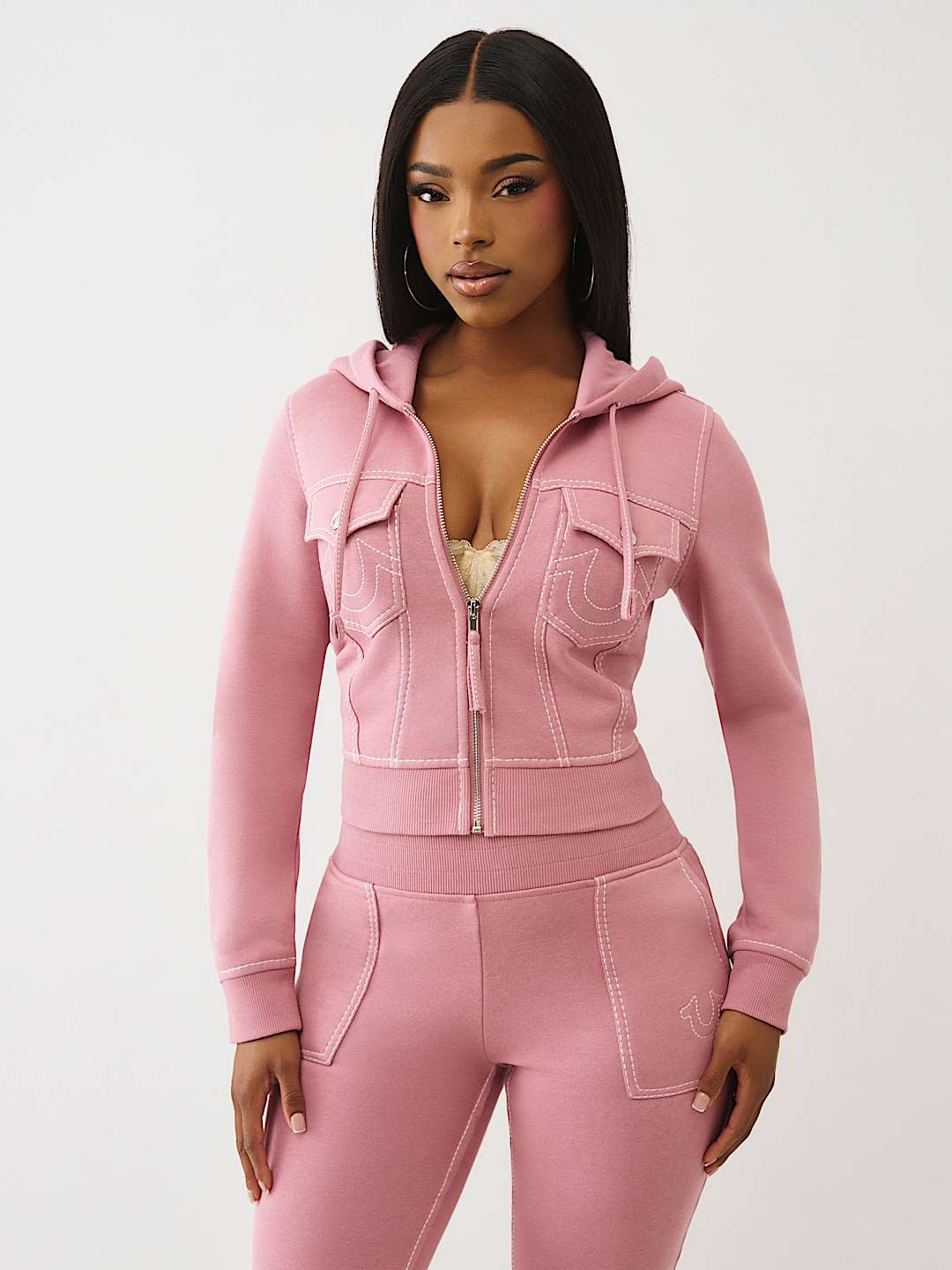 BIG T SHRUNKEN ZIP HOODIE, image 2