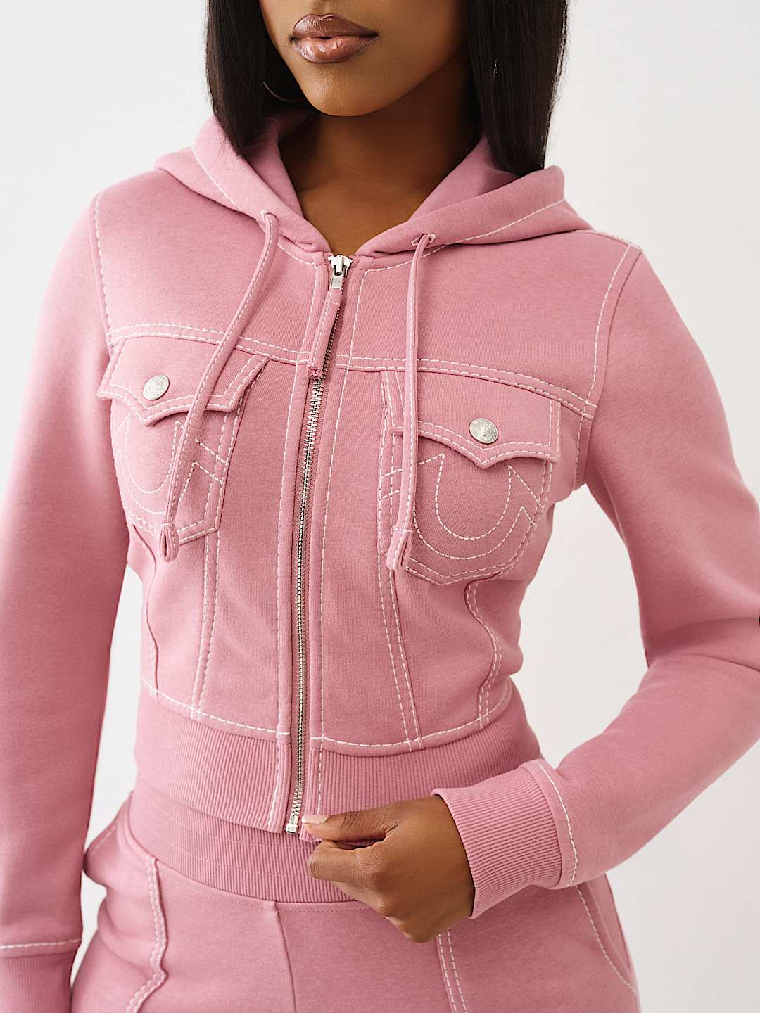 BIG T SHRUNKEN ZIP HOODIE, image 4
