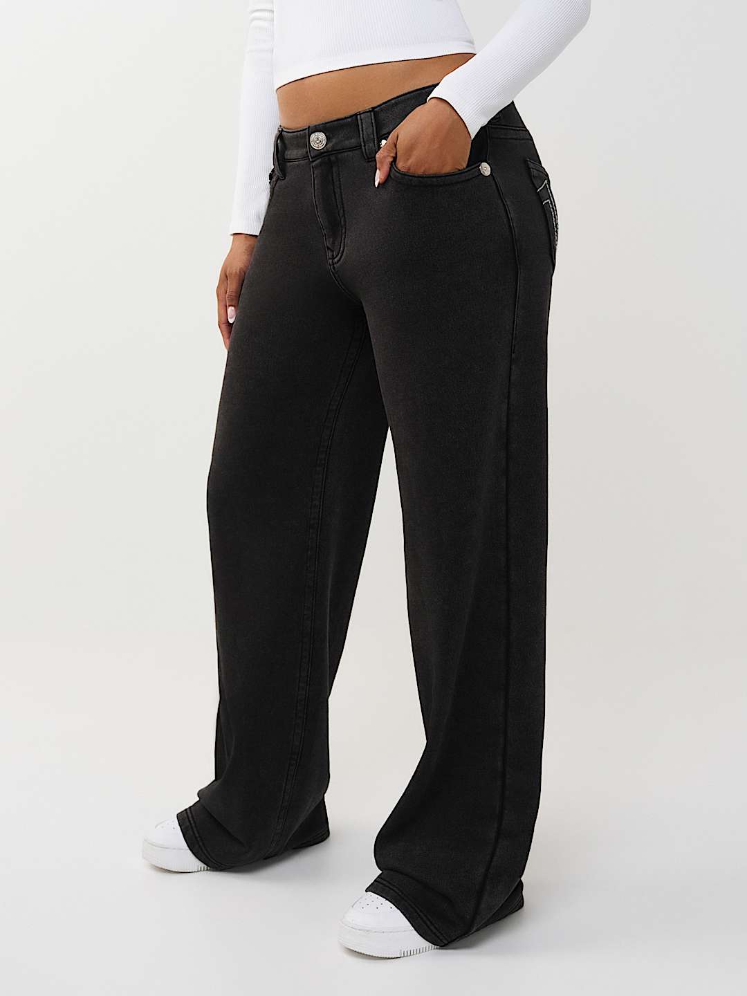 BOBBI WASHED FLEECE BAGGY PANT, image 4
