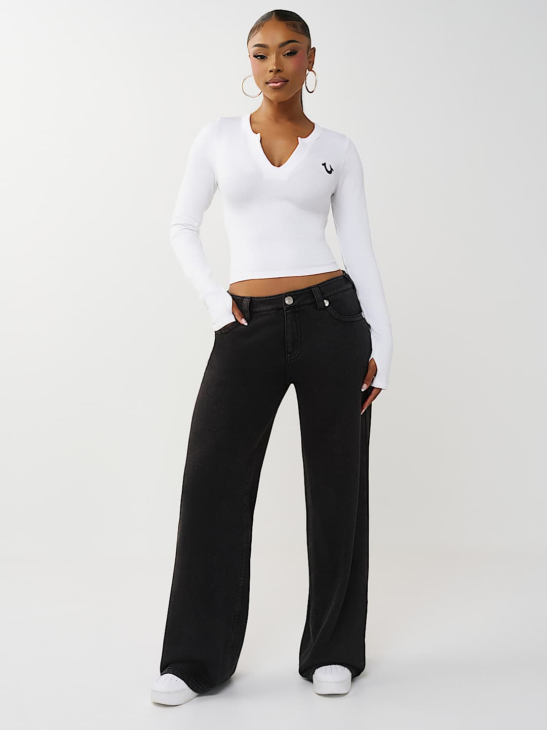 BOBBI WASHED FLEECE BAGGY PANT, image 1