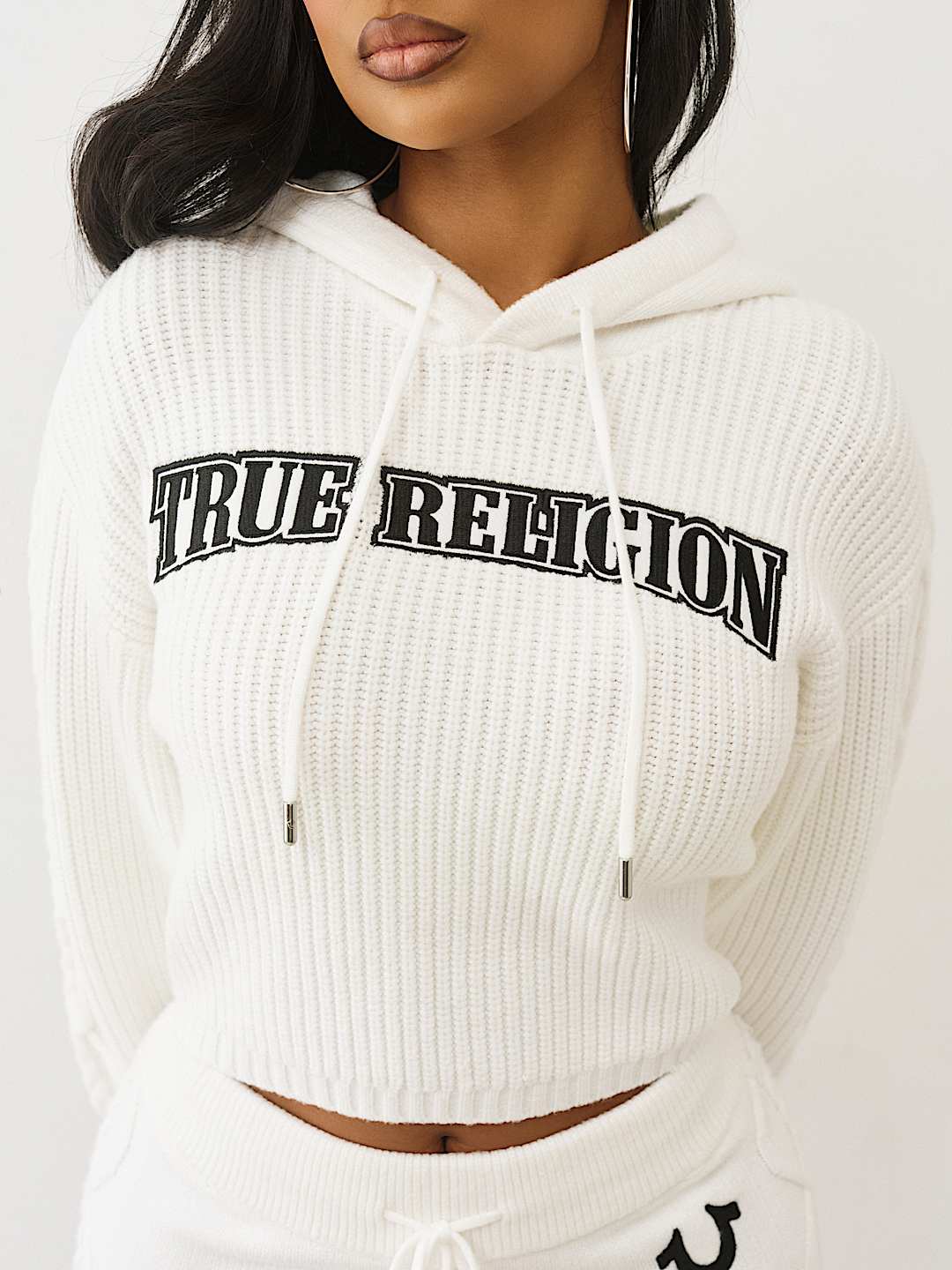 EMBROIDERED PULLOVER SWEATER HOODIE, image 1
