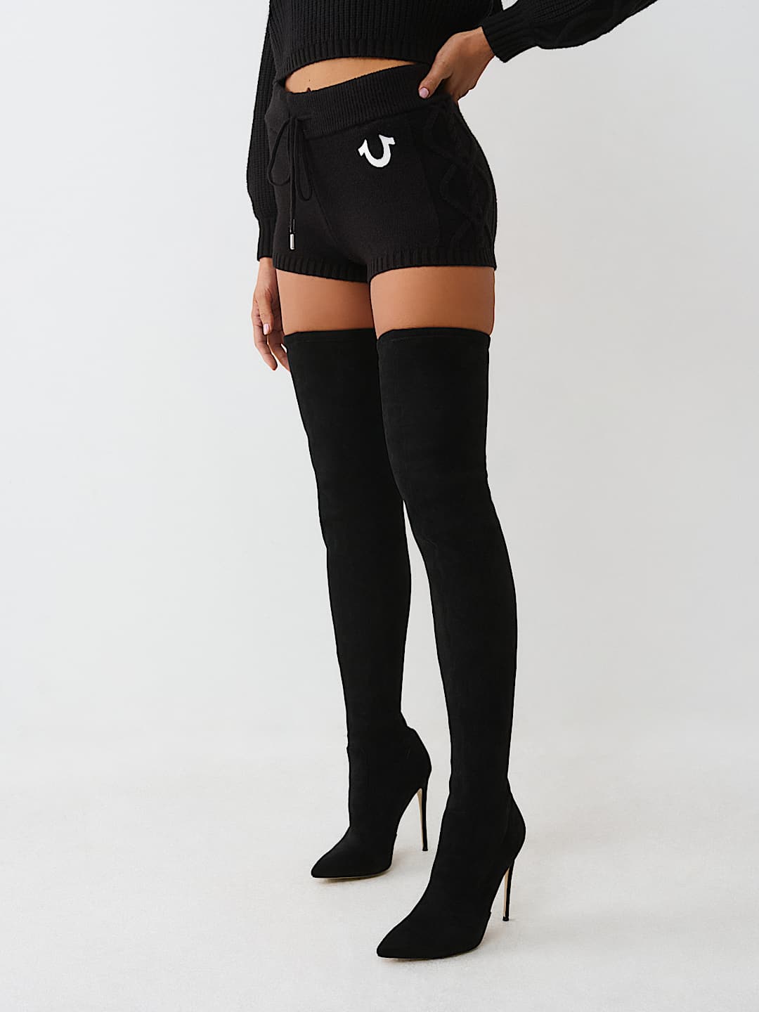 EMBROIDERED SWEATER SHORT, image 4