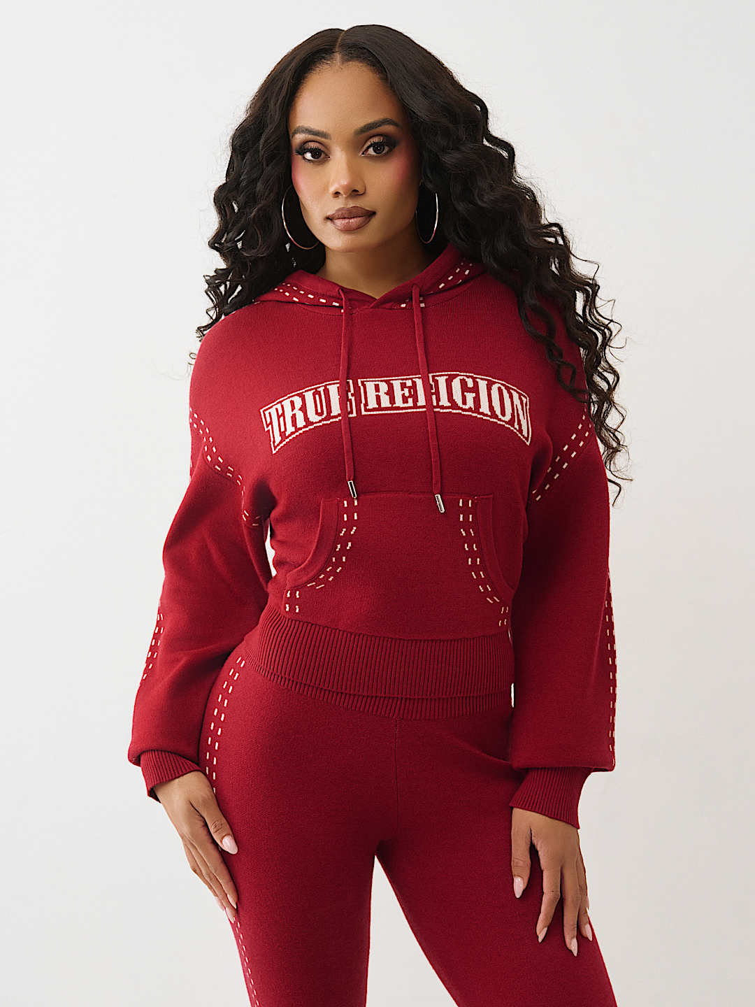 LOGO PULLOVER SWEATER HOODIE, image 2