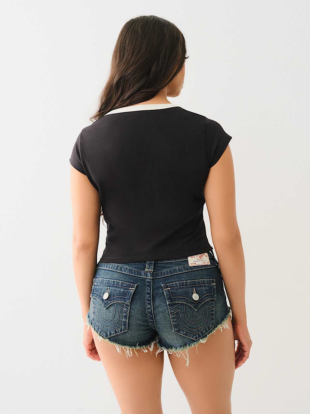 EMBROIDERED V NOTCH BABY TEE
