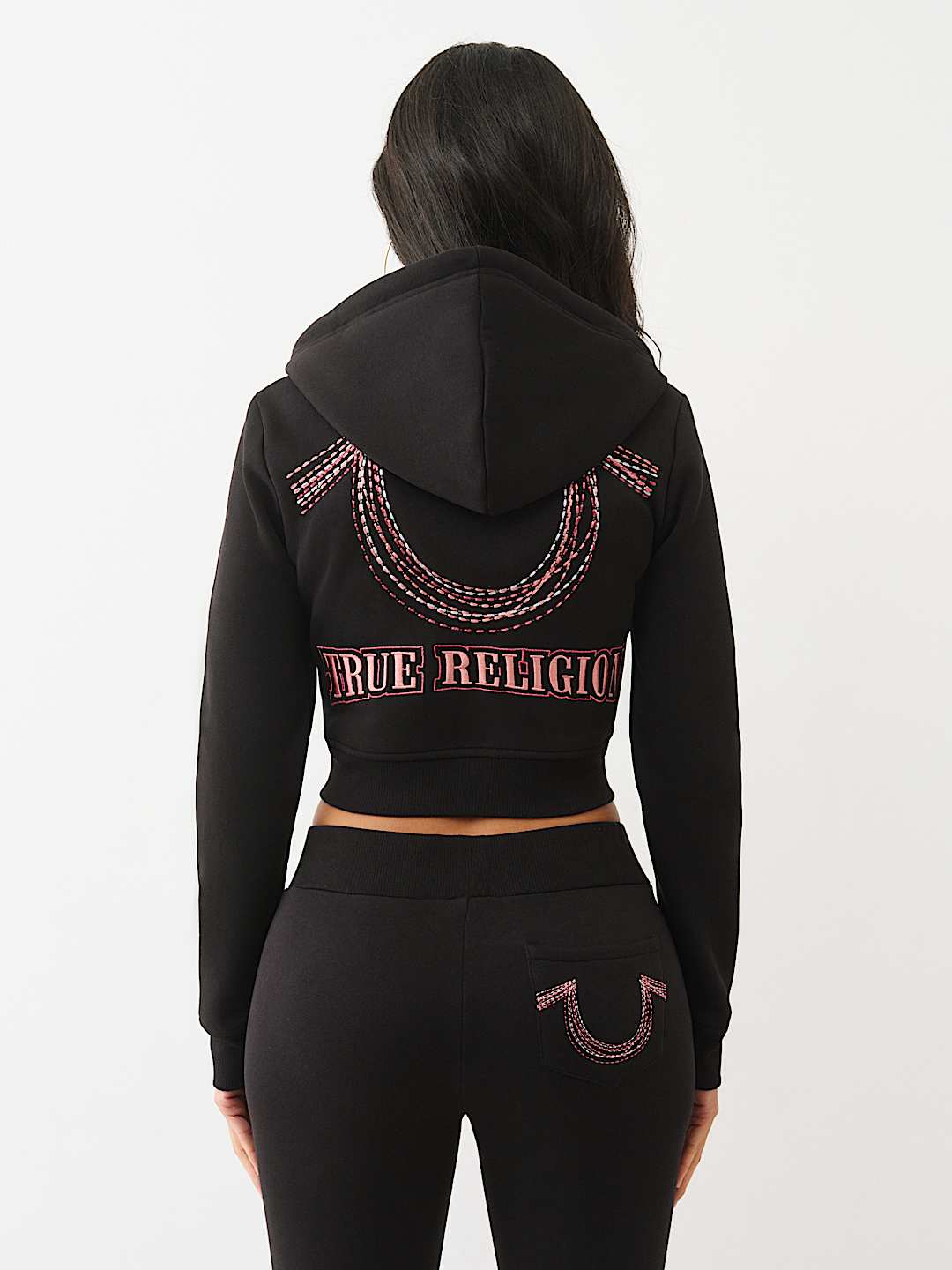 RAINBOW STITCH HORSESHOE SHRUNKEN ZIP HOODIE, image 5