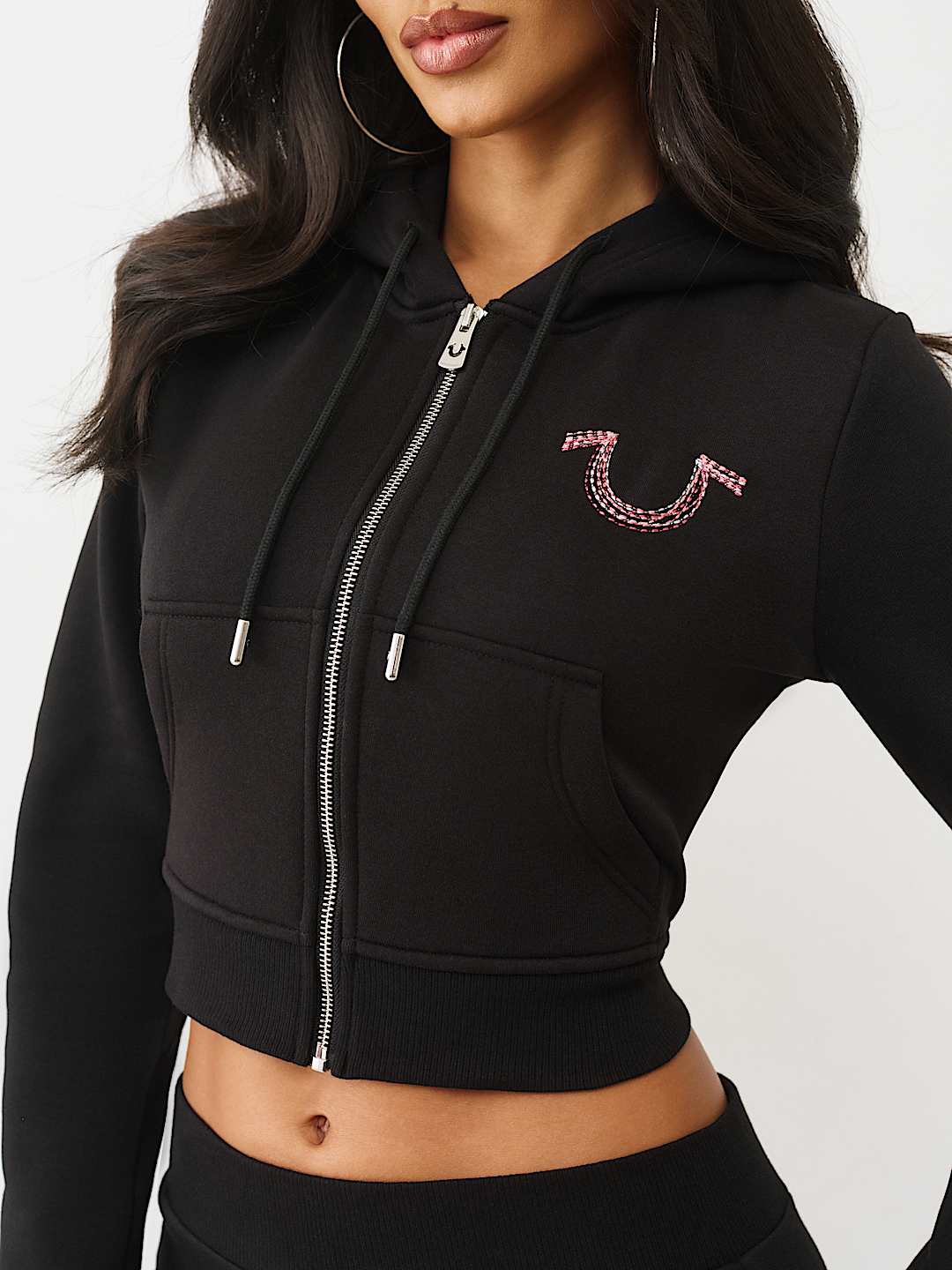 RAINBOW STITCH HORSESHOE SHRUNKEN ZIP HOODIE, image 6