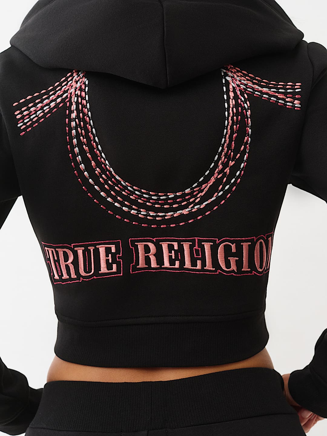 RAINBOW STITCH HORSESHOE SHRUNKEN ZIP HOODIE, image 1