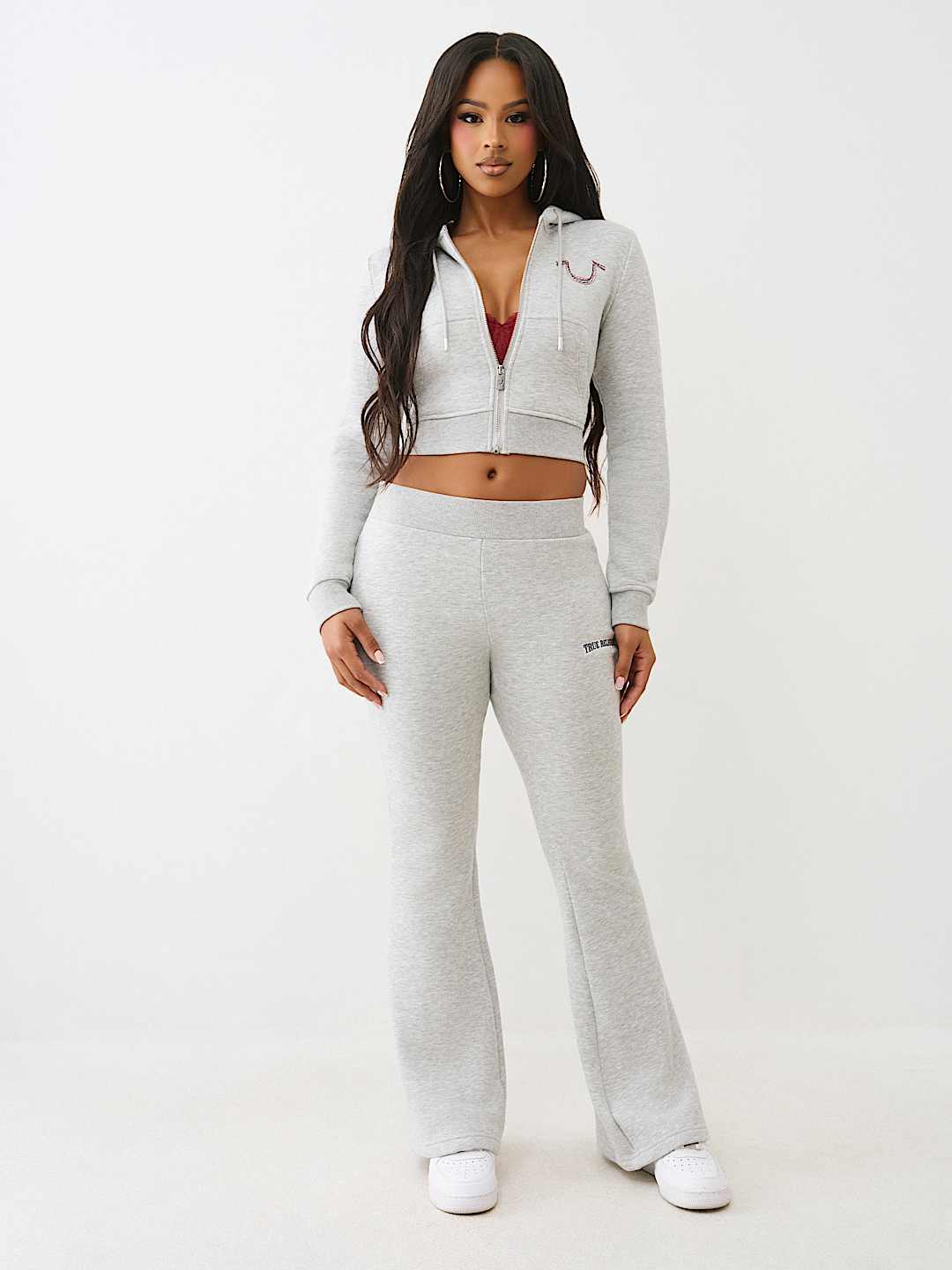 RAINBOW STITCH HORSESHOE SHRUNKEN ZIP HOODIE, image 3