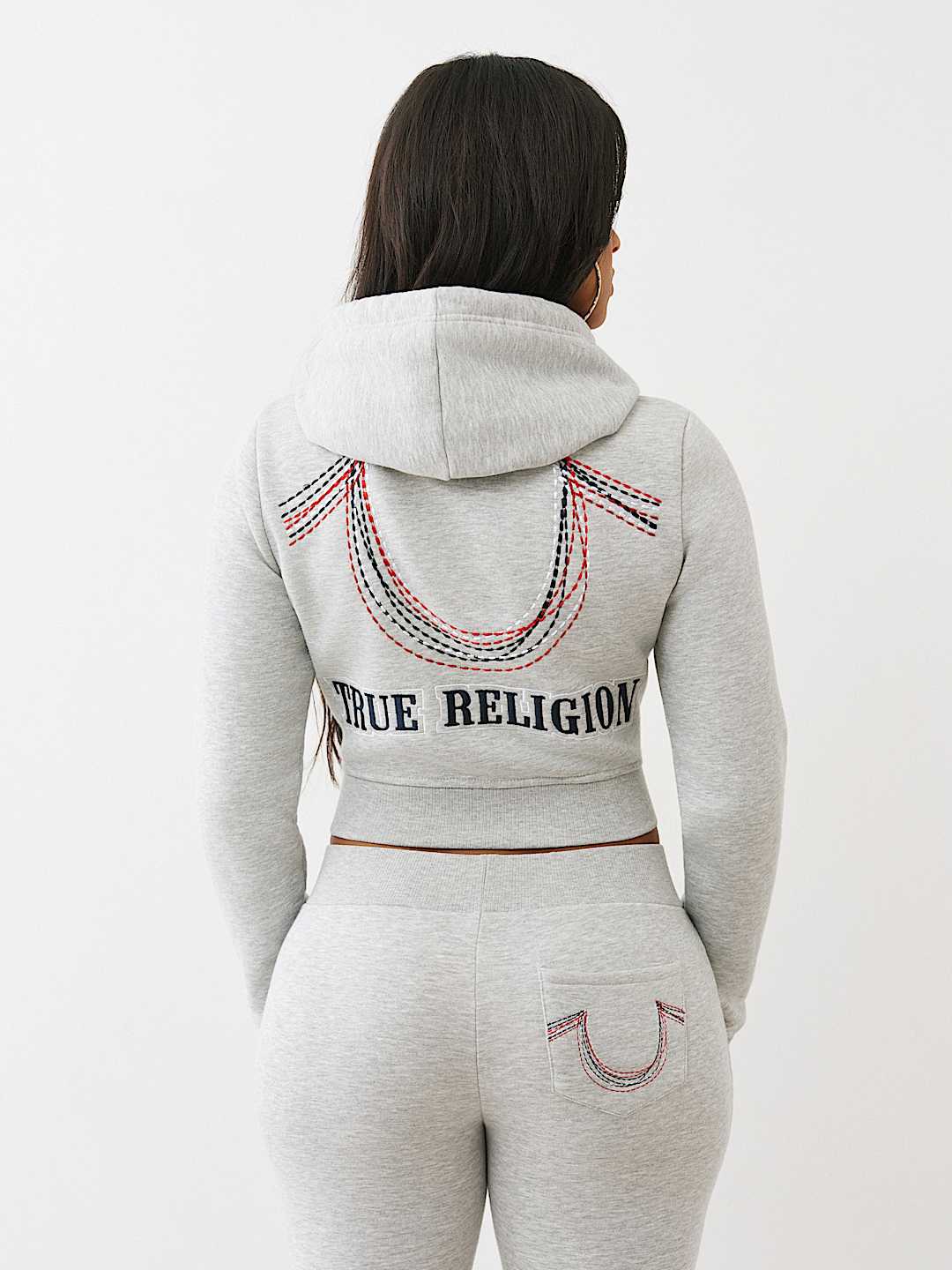 RAINBOW STITCH HORSESHOE SHRUNKEN ZIP HOODIE, image 5